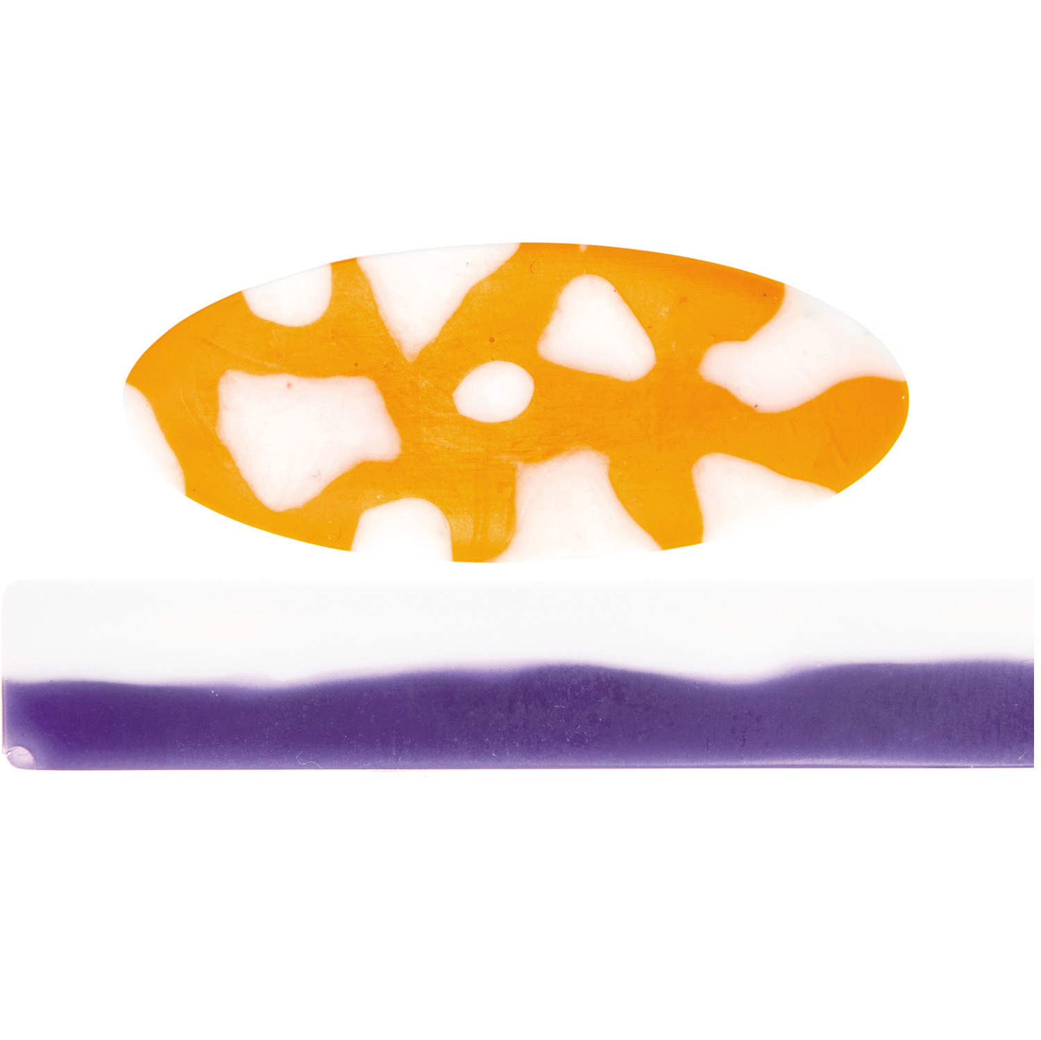 UV Resin Broschennadel, weiß-orange, mit abstraktem Muster. Ideal für kreative Schmuckprojekte.