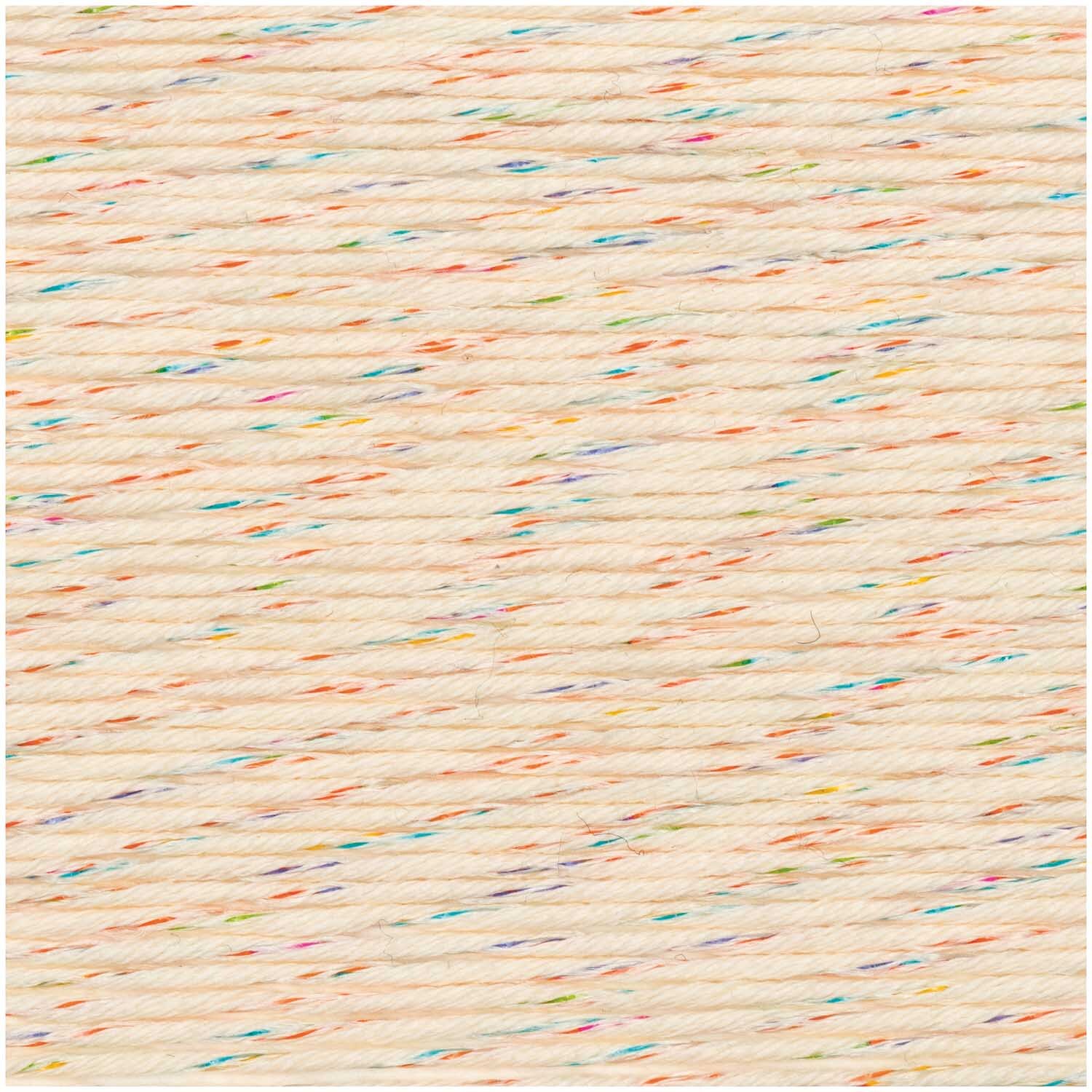 Mille Fili Glitz: Weiches Garn in Creme mit bunten Akzenten, ideal für kreative Strickprojekte.