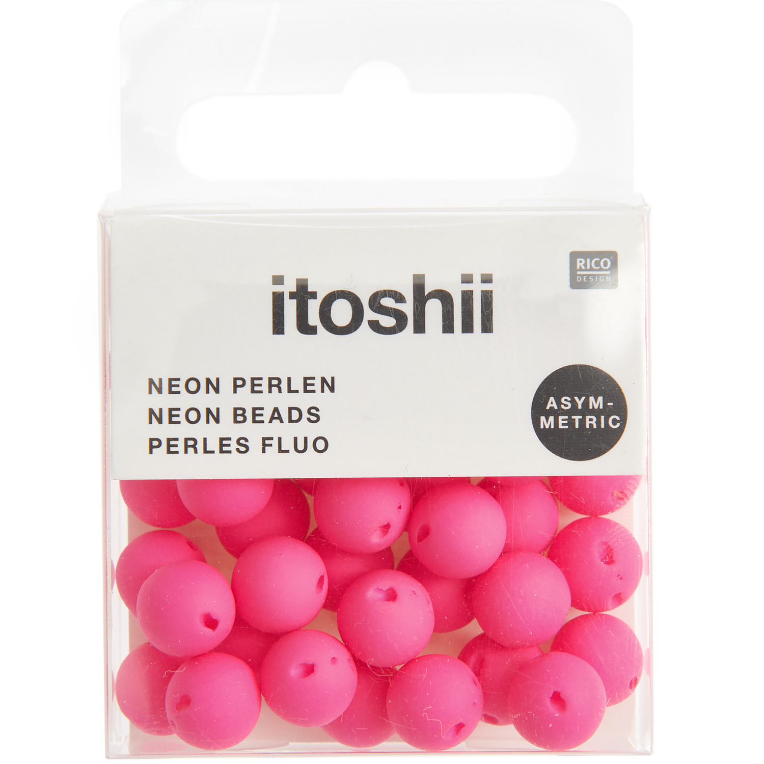 Itoshii Kunststoffperlen, asymmetrisch, 8mm, 40 Stück, in leuchtendem Pink, ideal für kreative Bastelprojekte.