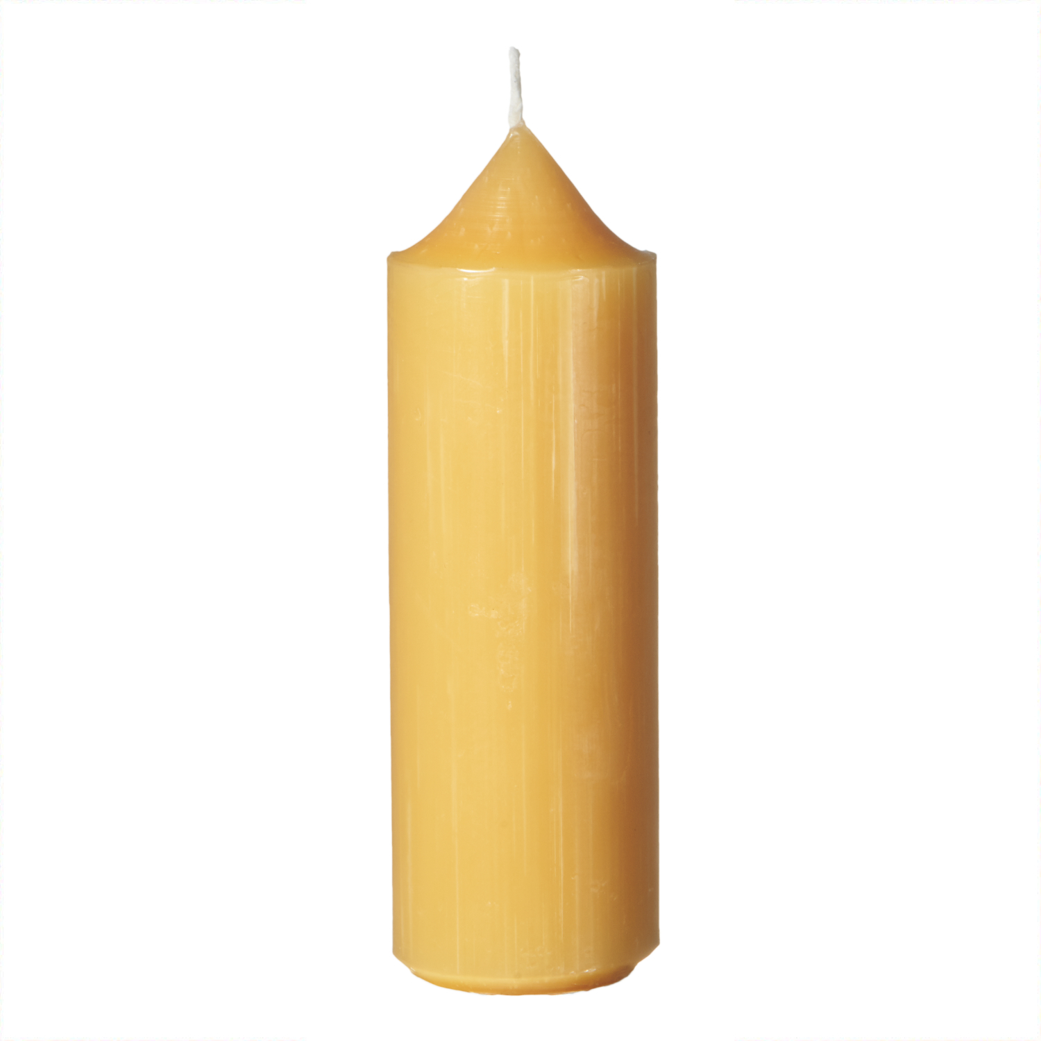 Bienenwachskerze von Kopschitz in zylindrischer Form, honiggelb, ideal für gemütliche Abende.