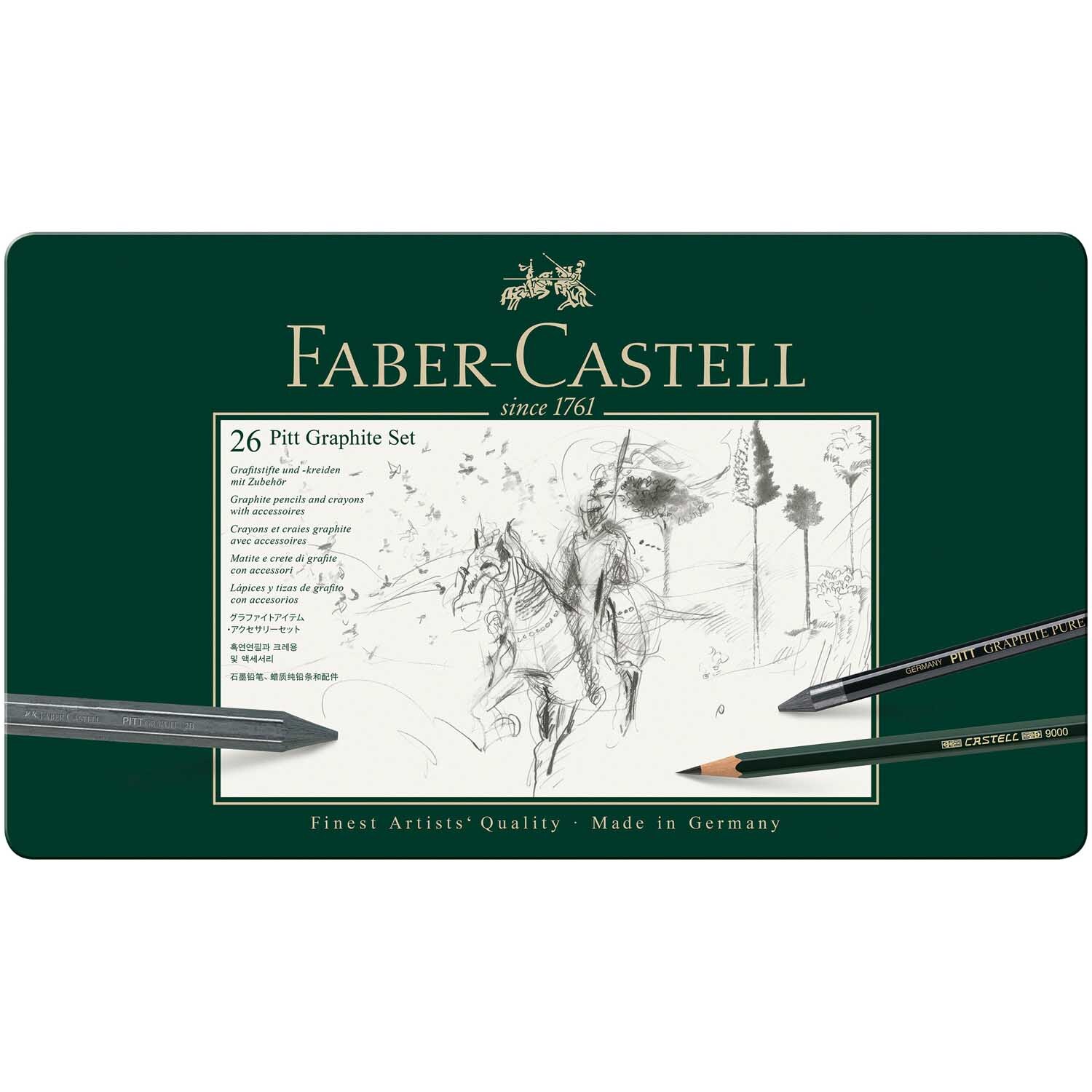 Pitt Graphite Zeichenset groß 26-teilig von Faber-Castell 