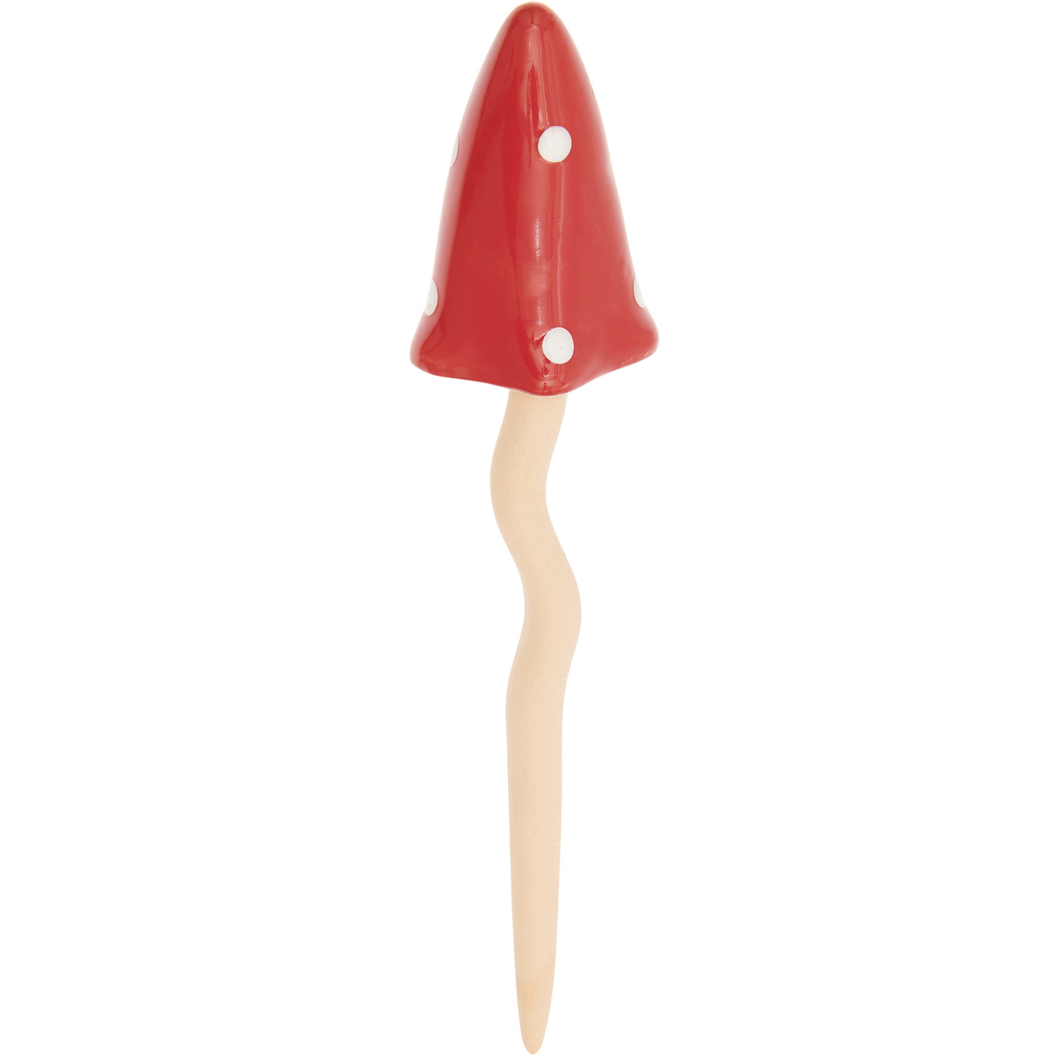 Keramik Stecker Fliegenpilz von Rico Design: Roter Pilz mit weißen Punkten, 5,5x5,5x24cm. Ideal für dekorative Zwecke.