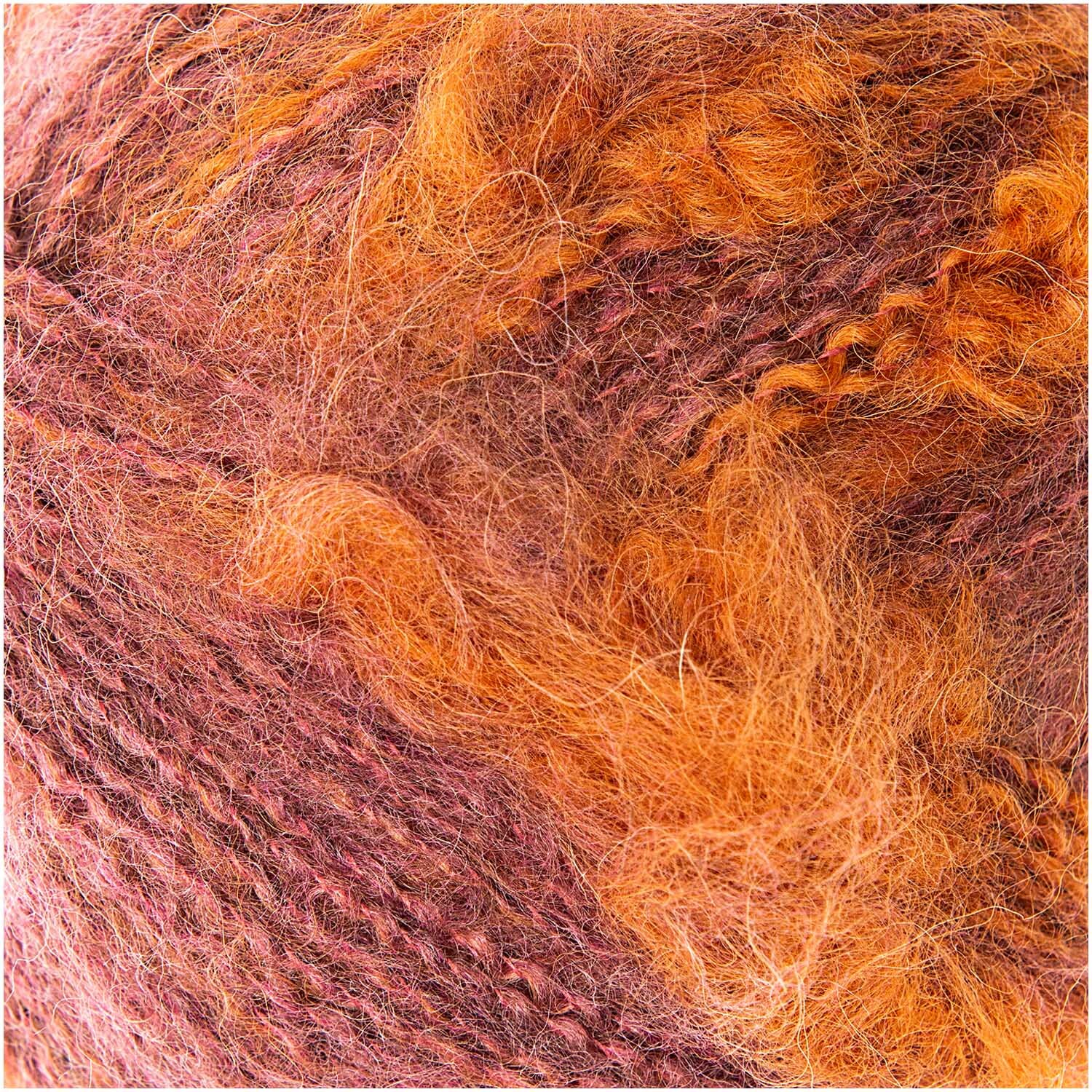Fashion Alpaca Vibes aran von Rico Design in lebendigen Lila-Orange-Tönen, ideal für kreative Strickprojekte.