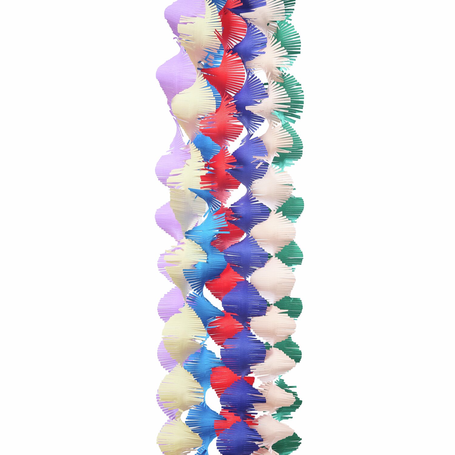 Krepp-Girlande gedreht Magic Rainbow von Rico Design in bunten Farben, 17,5cm x 3m, 7 Stück.