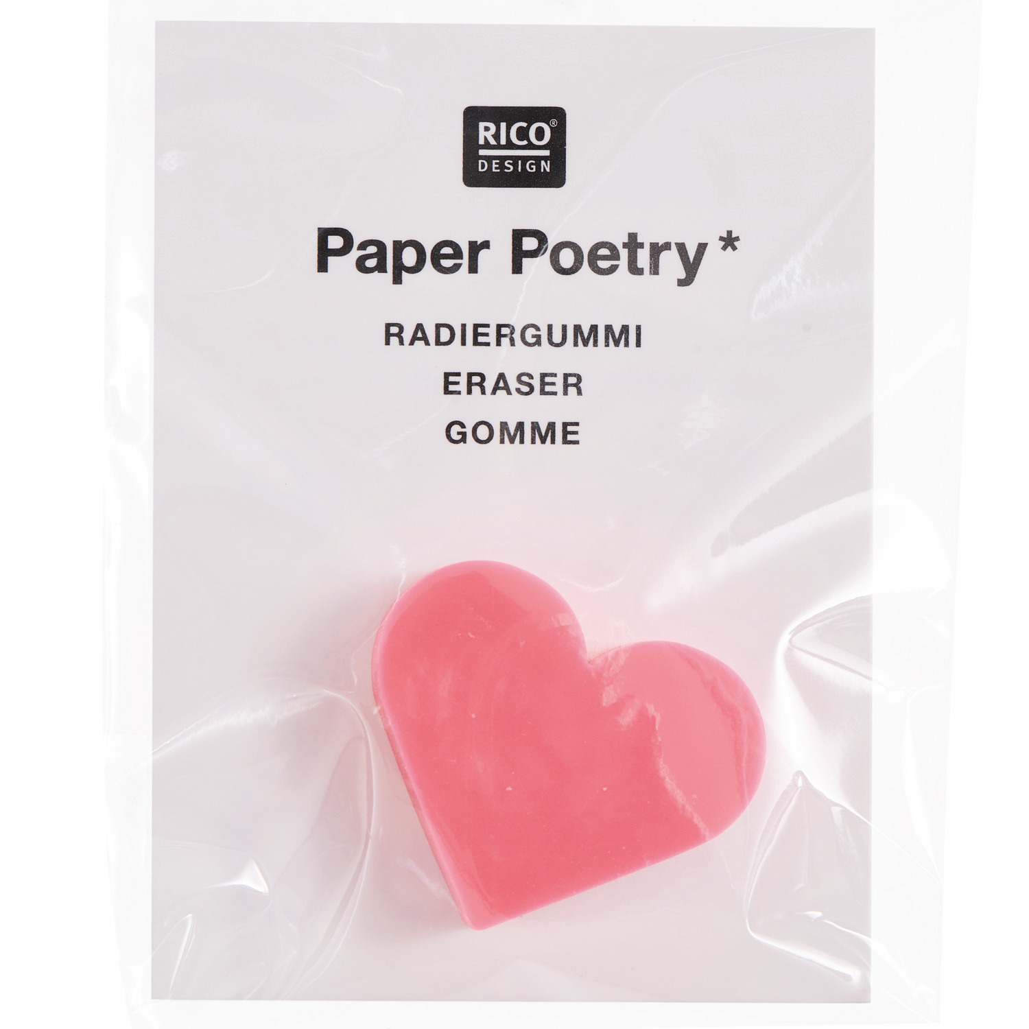 Paper Poetry Mini-Radiergummi Herz Neonpink 2,5x2,1x0,7cm von Rico Design