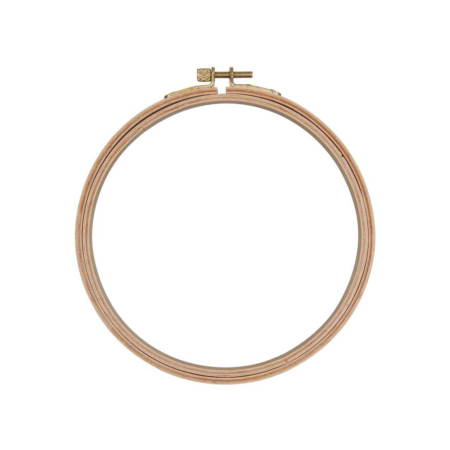 Stickring 12,5cm von Rico Design in natürlichem Holzton, ideal für Stickarbeiten und Dekorationen.