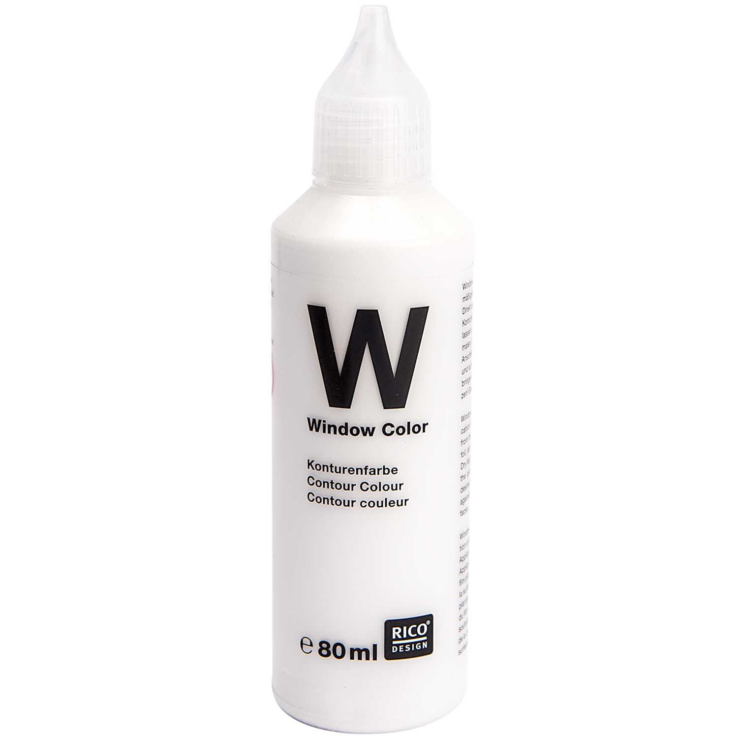Window Color Konturenfarbe weiß 80ml von Rico Design, ideal für kreative Fensterdekorationen.
