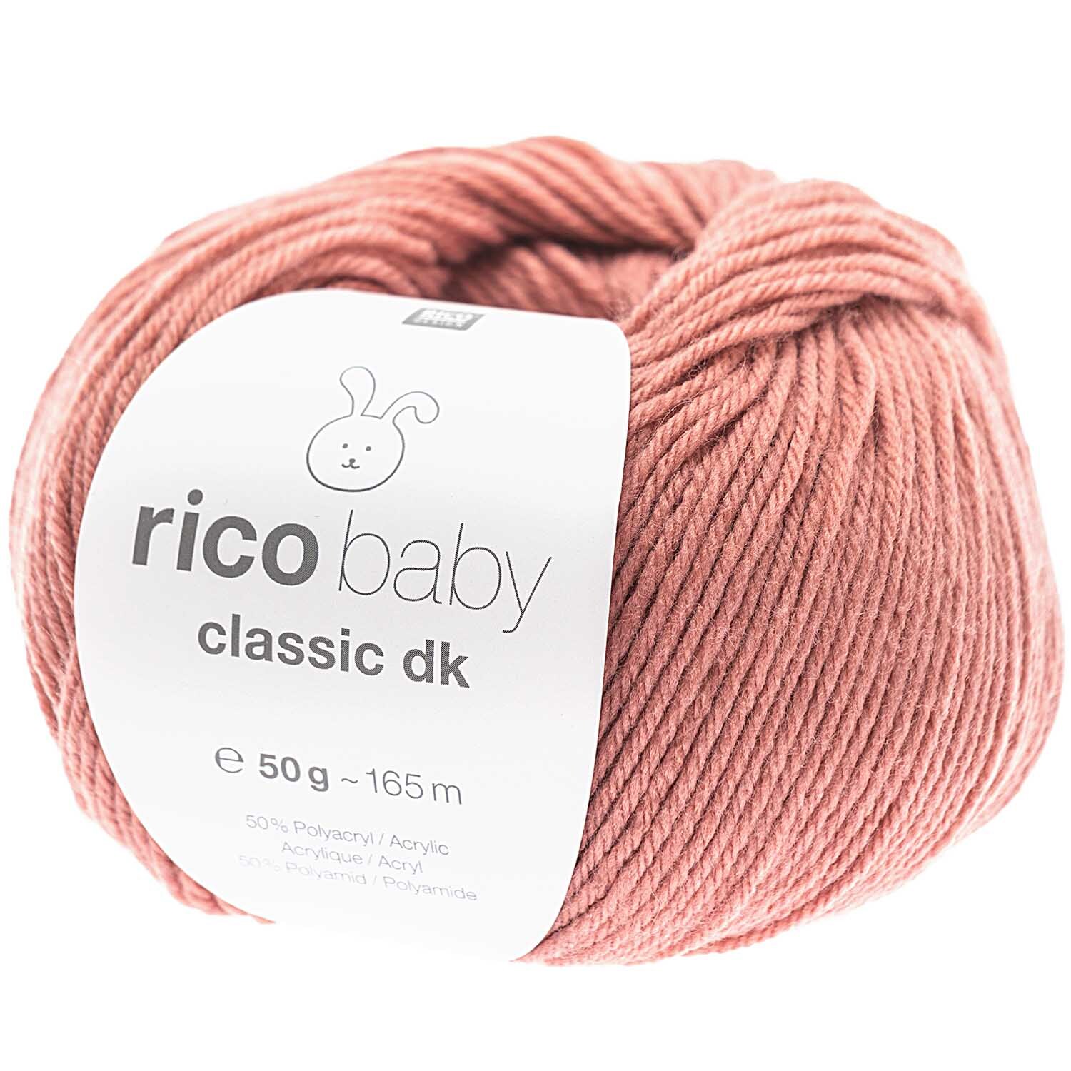 Rico Baby Classic dk, weiches Garn in Lotus-Farbe, 50g Knäuel, ideal für Babyprojekte.