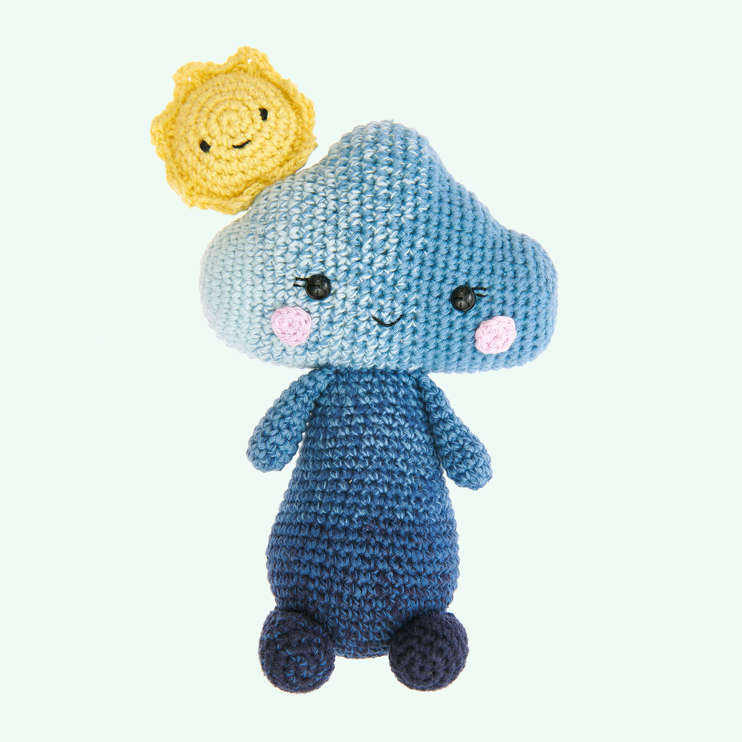 Gehäkelte Figur: Cloud-Head aus dem Heft Ricorumi Element Heads