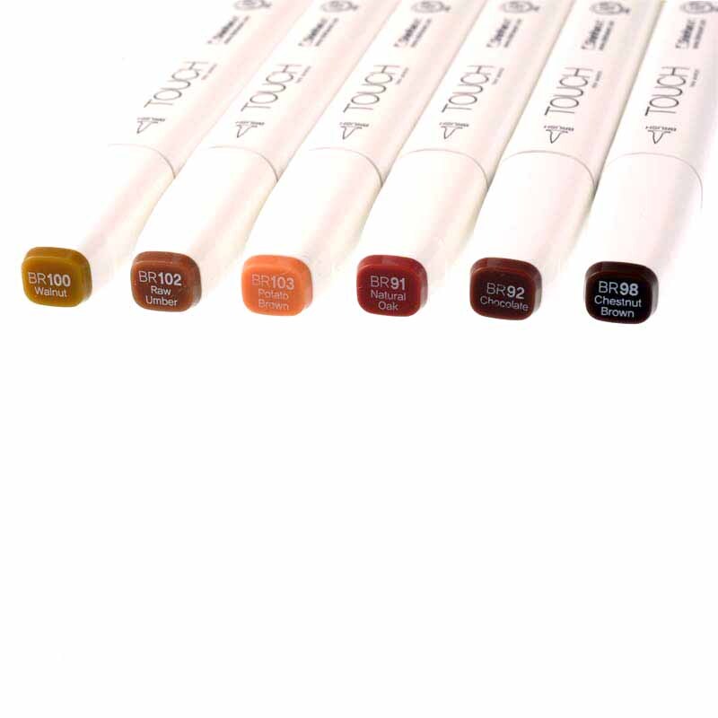 Twin Brush Marker Wood Colors 6er Set von Art Select 