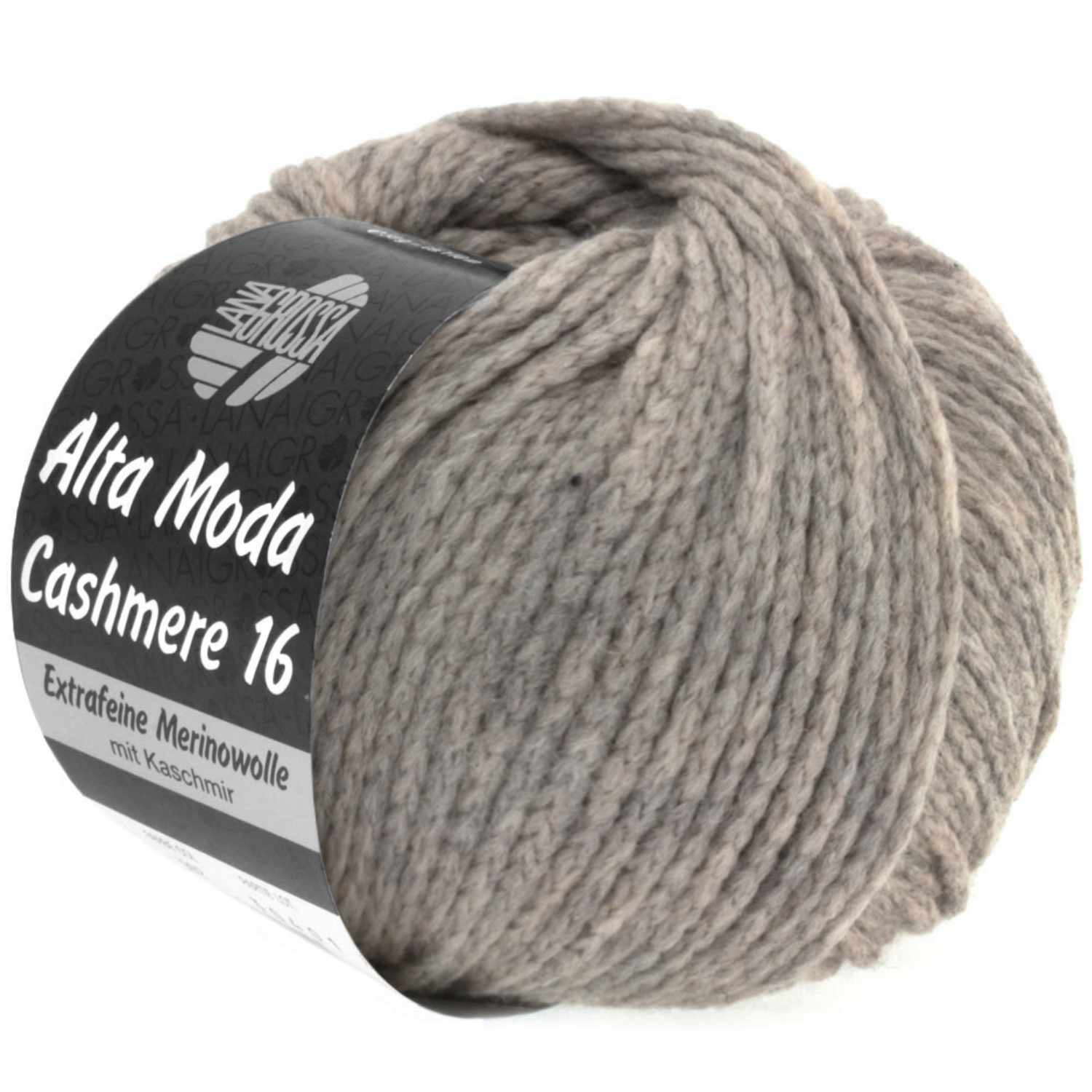 Alta Moda Cashmere 16: Weiches, taupefarbenes Garnknäuel aus extrafeiner Merinowolle, 50g 110m. Ideal für hochwertige Strickprojekte.