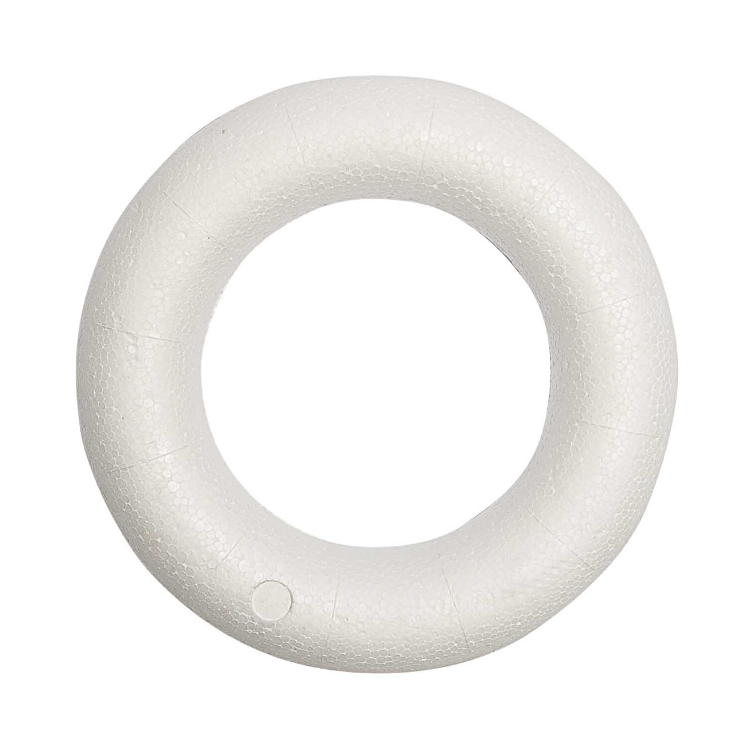 Polystyrol Halbring 15cm von Rico Design in Weiß, ideal für kreative Bastelprojekte und Dekorationen.