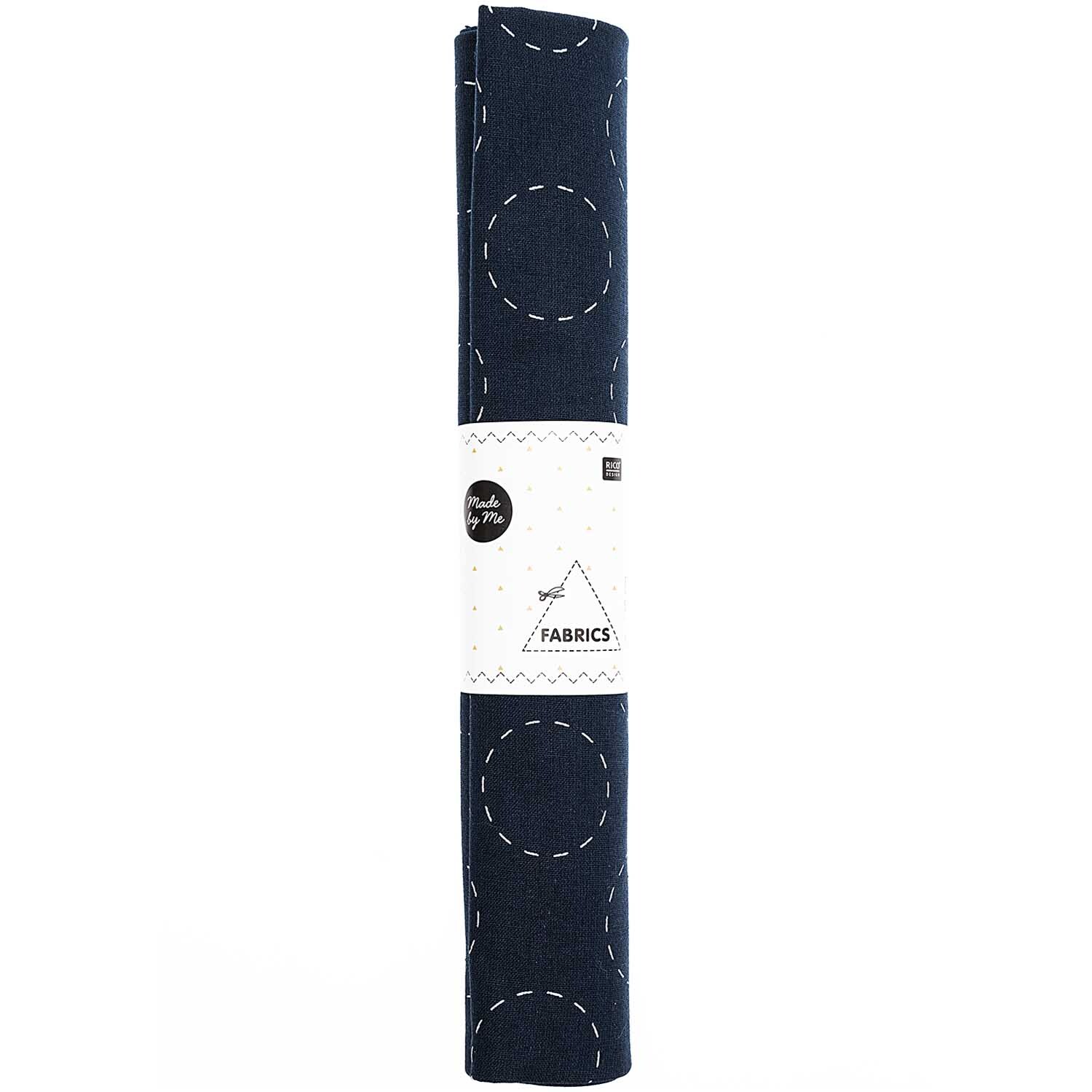 Druckstoff Jardin Japonais Kreise dunkelblau-creme 50x140cm von Rico Design