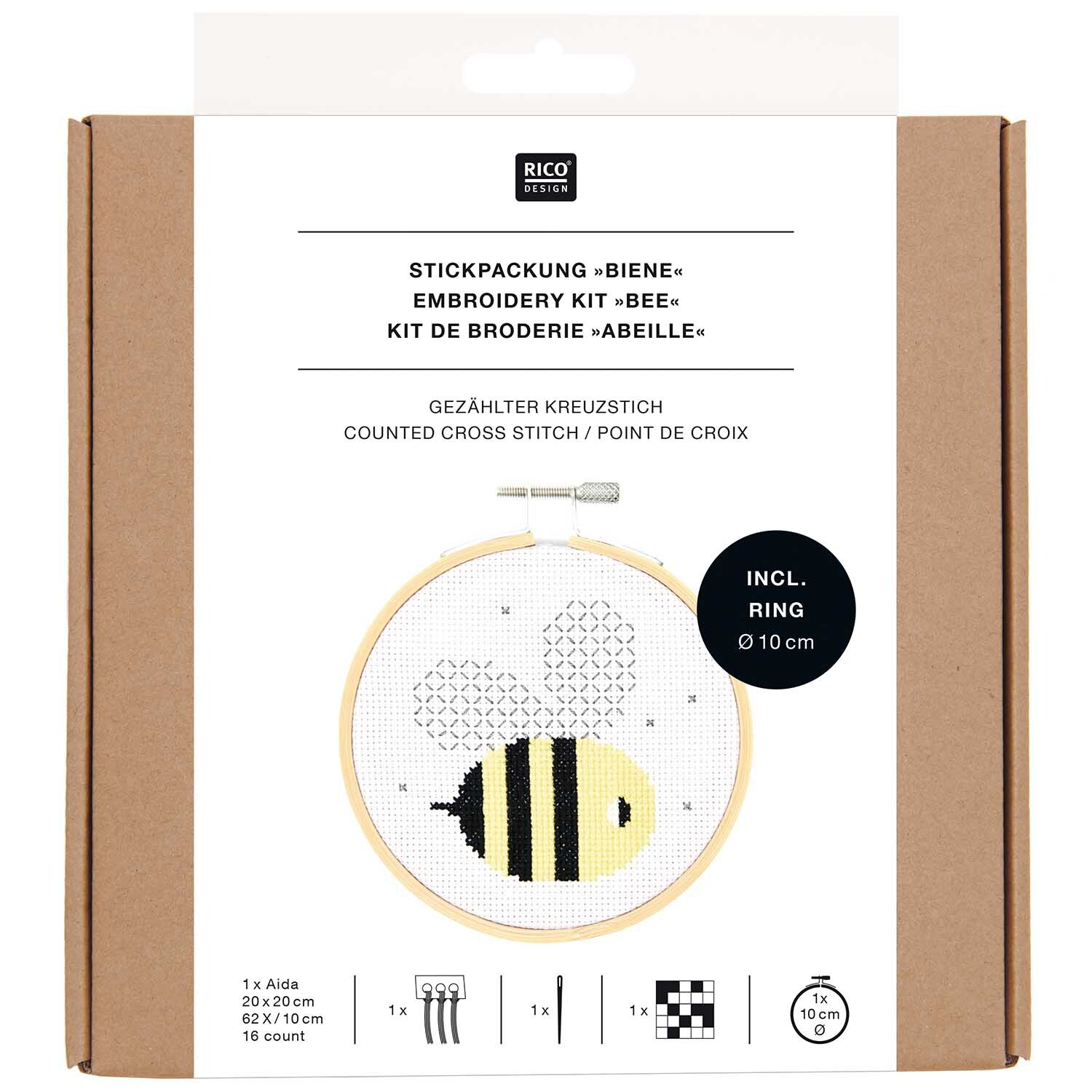 Stickpackung Bild Biene Ø10cm von Rico Design