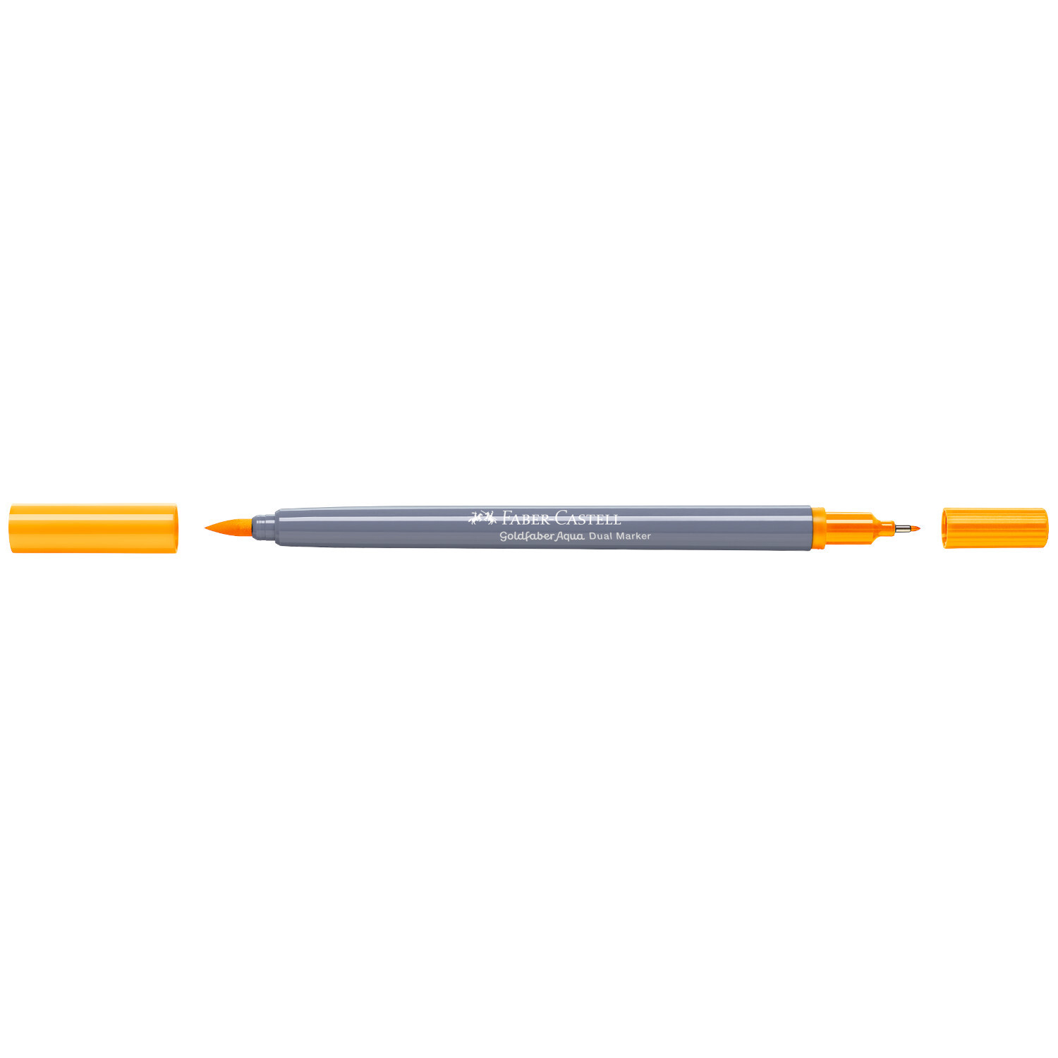 Goldfaber Aqua Dual Marker in Chromgelb Dunkel von Faber Castell, doppelseitig mit grauem Schaft.