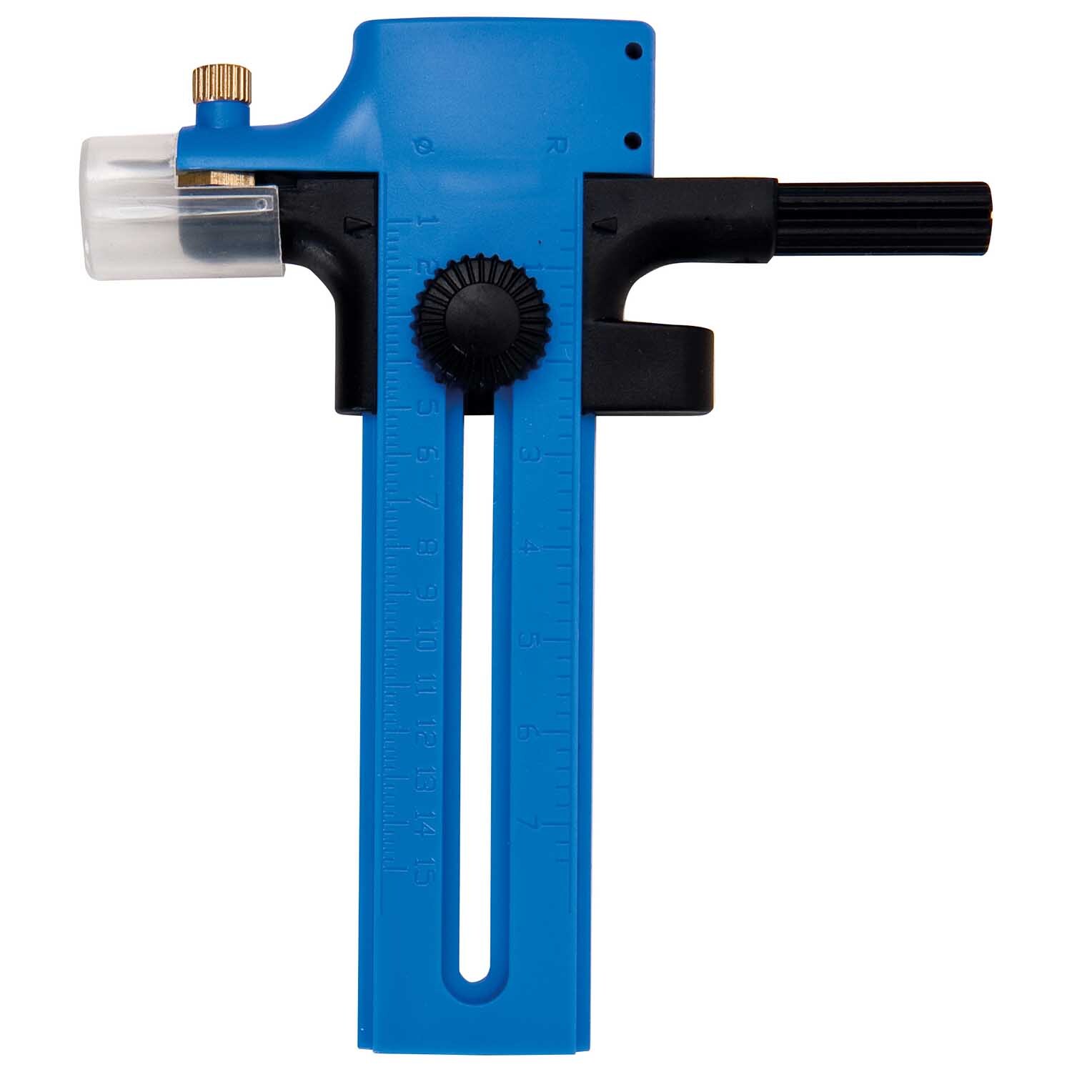 Kreiscutter 1-15cm von Rico Design in Blau, ideal zum präzisen Schneiden von Kreisen.