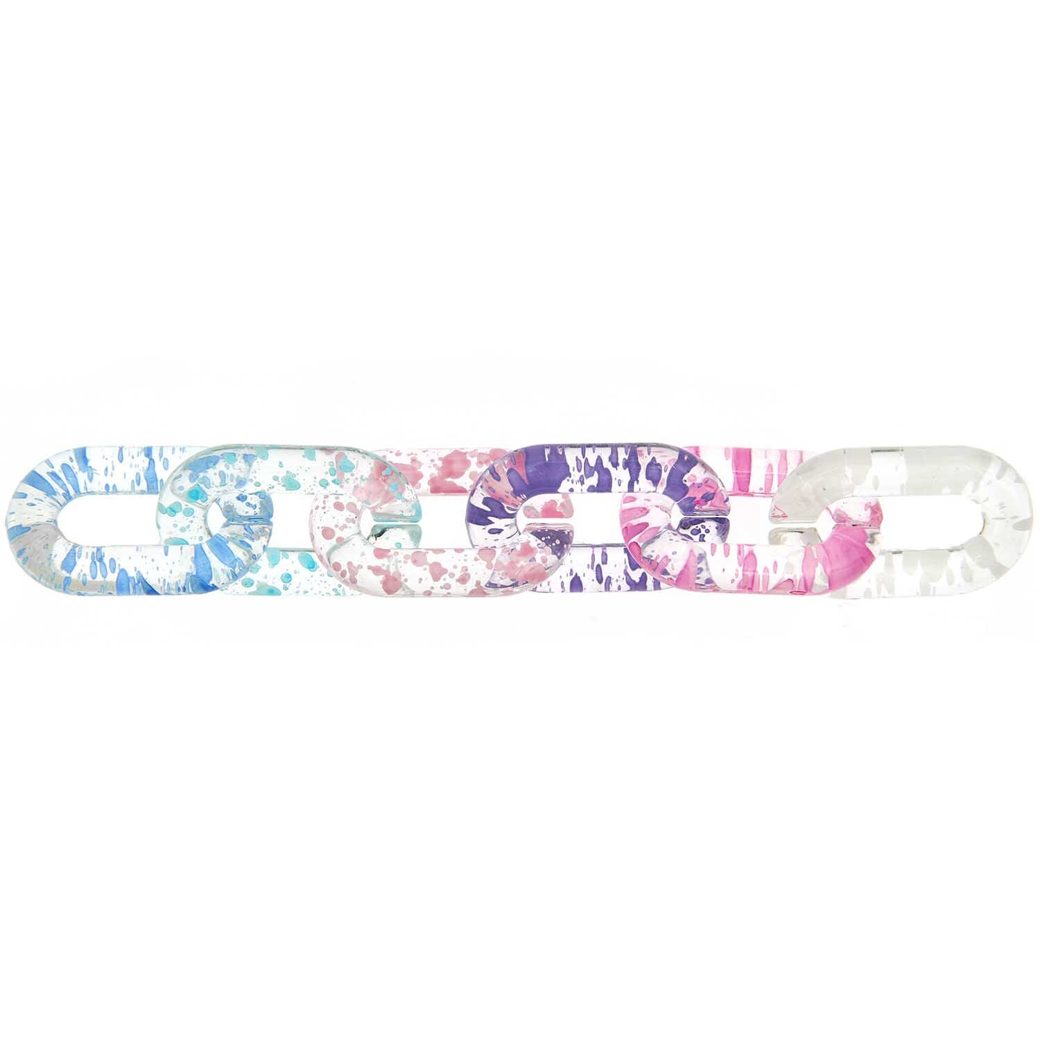 itoshii Kettenglieder Farbspritzer von Rico Design in Pastell Mix, 12 Stück, 1,9x3,1x0,5cm. Bunte Kettenglieder mit Farbspritzern in verschiedenen Pastelltönen.