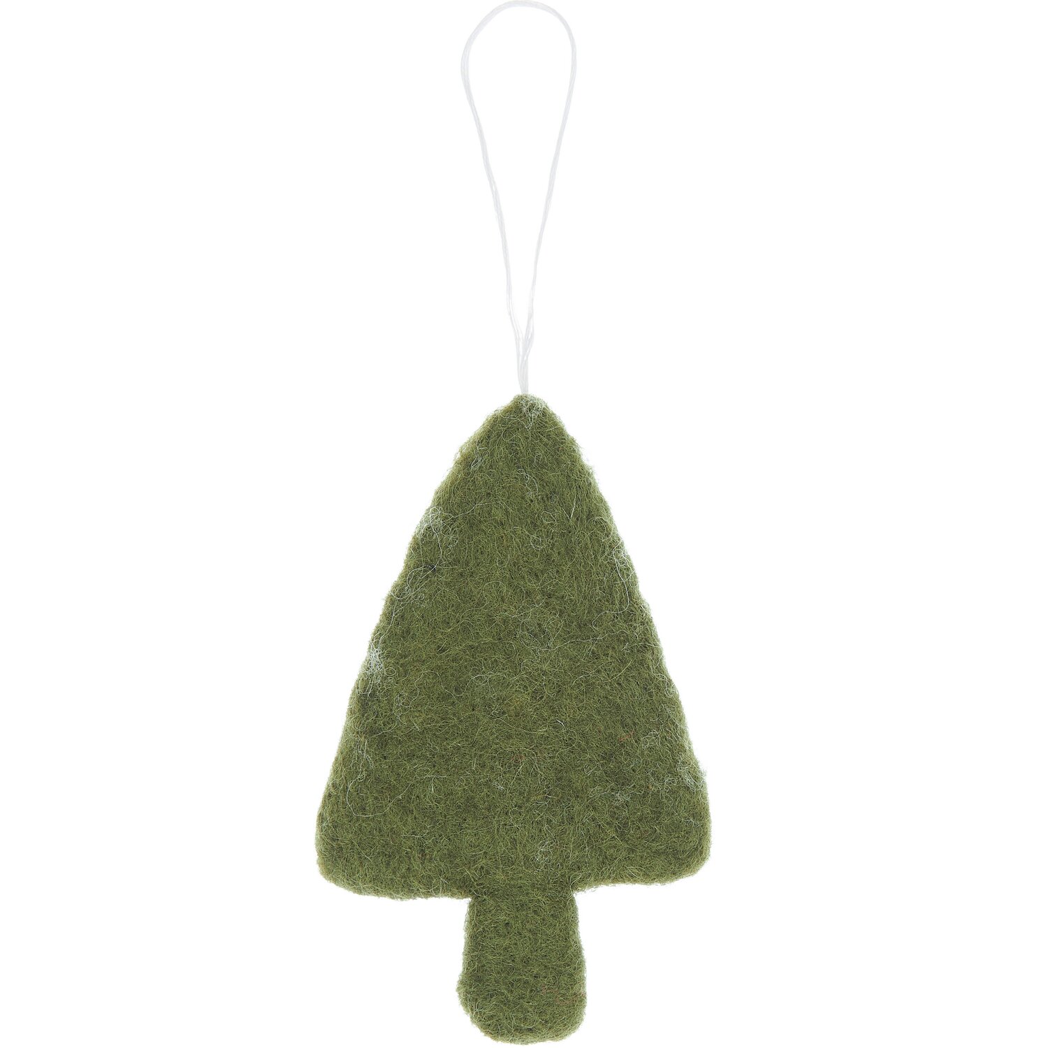 Aufhänger Tanne mit Ästen handgefilzt, moosgrün, 10,5x6x1,3cm. Ideal für weihnachtliche Dekorationen.