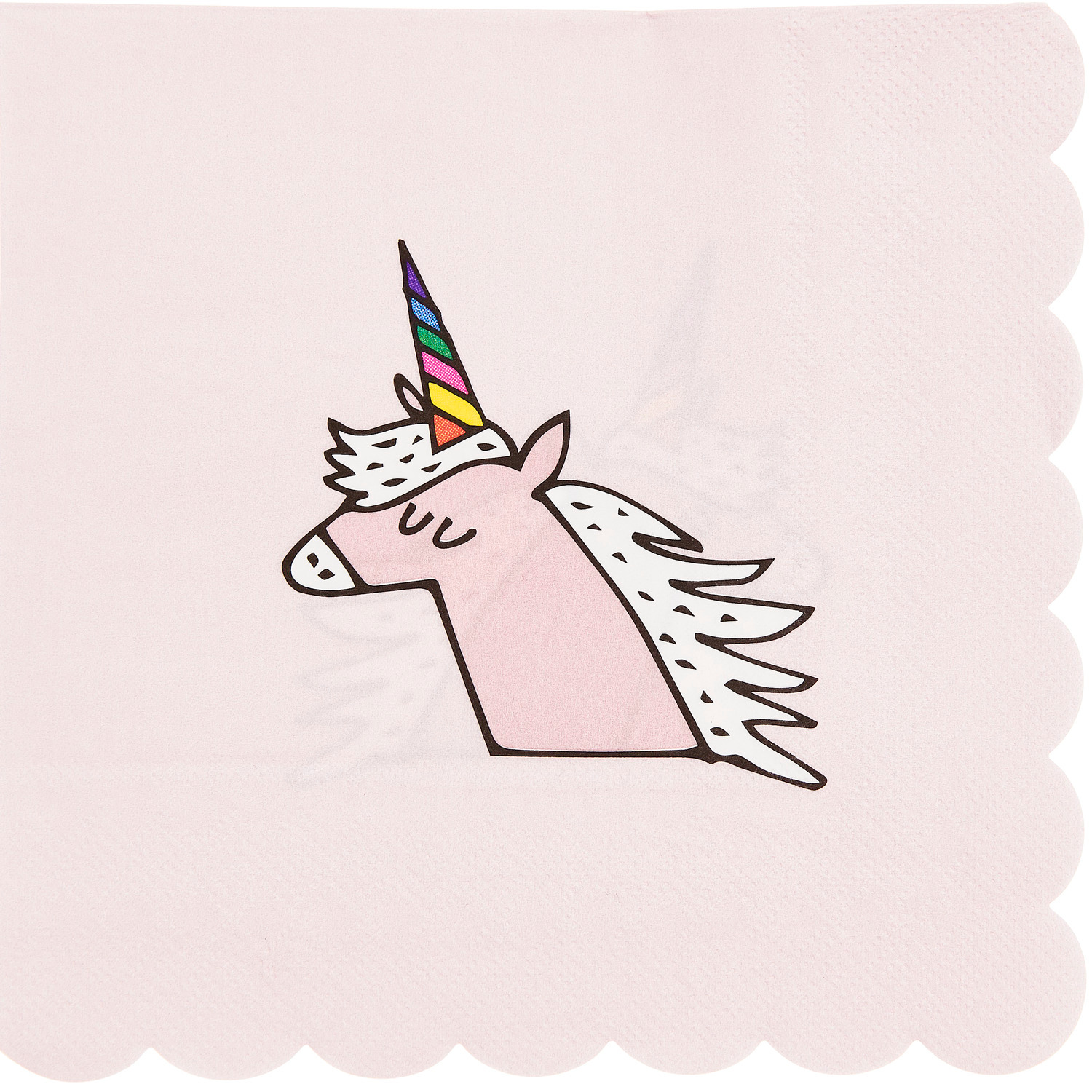 Servietten Einhorn Rosa mit Einhornmotiv und Regenbogenhorn, 32x31,5cm, 20 Stück, von Rico Design.