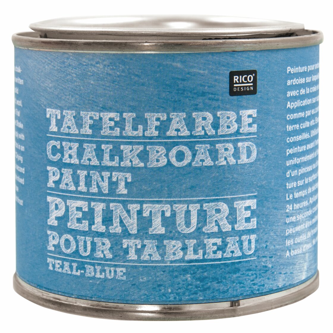 Tafelfarbe 250ml von Rico Design in Petrolblau. Ideal für kreative Wandgestaltungen.