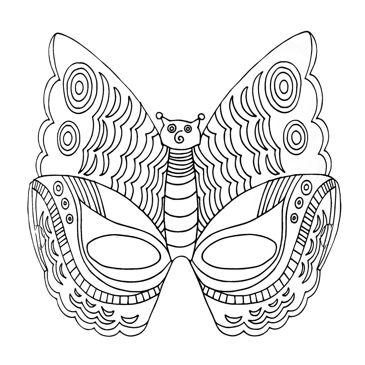 Paper Poetry Masken zum Ausmalen, Schmetterlingsdesign von Rico Design, ideal für kreative Bastelprojekte.