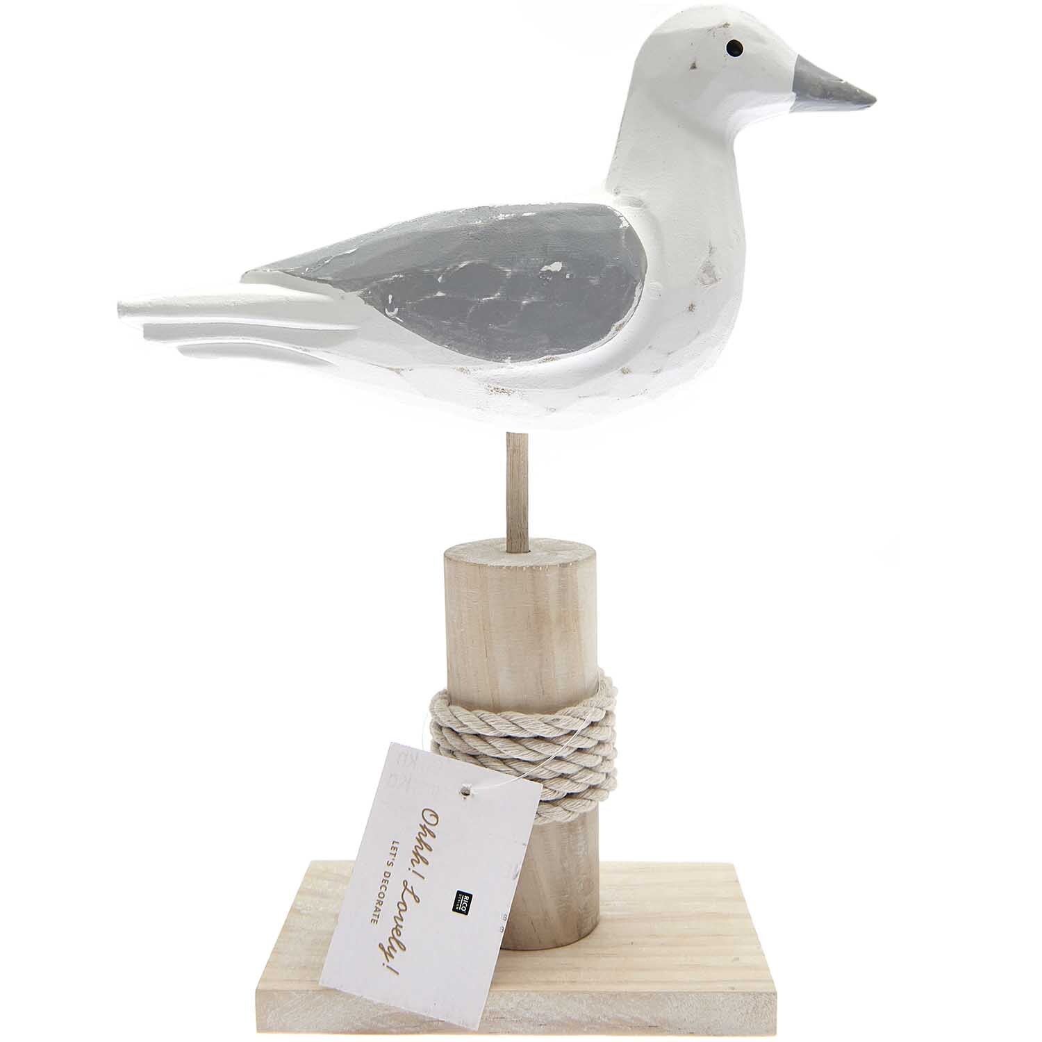 Aufsteller Möwe grau-weiß 20x8x25cm von Rico Design