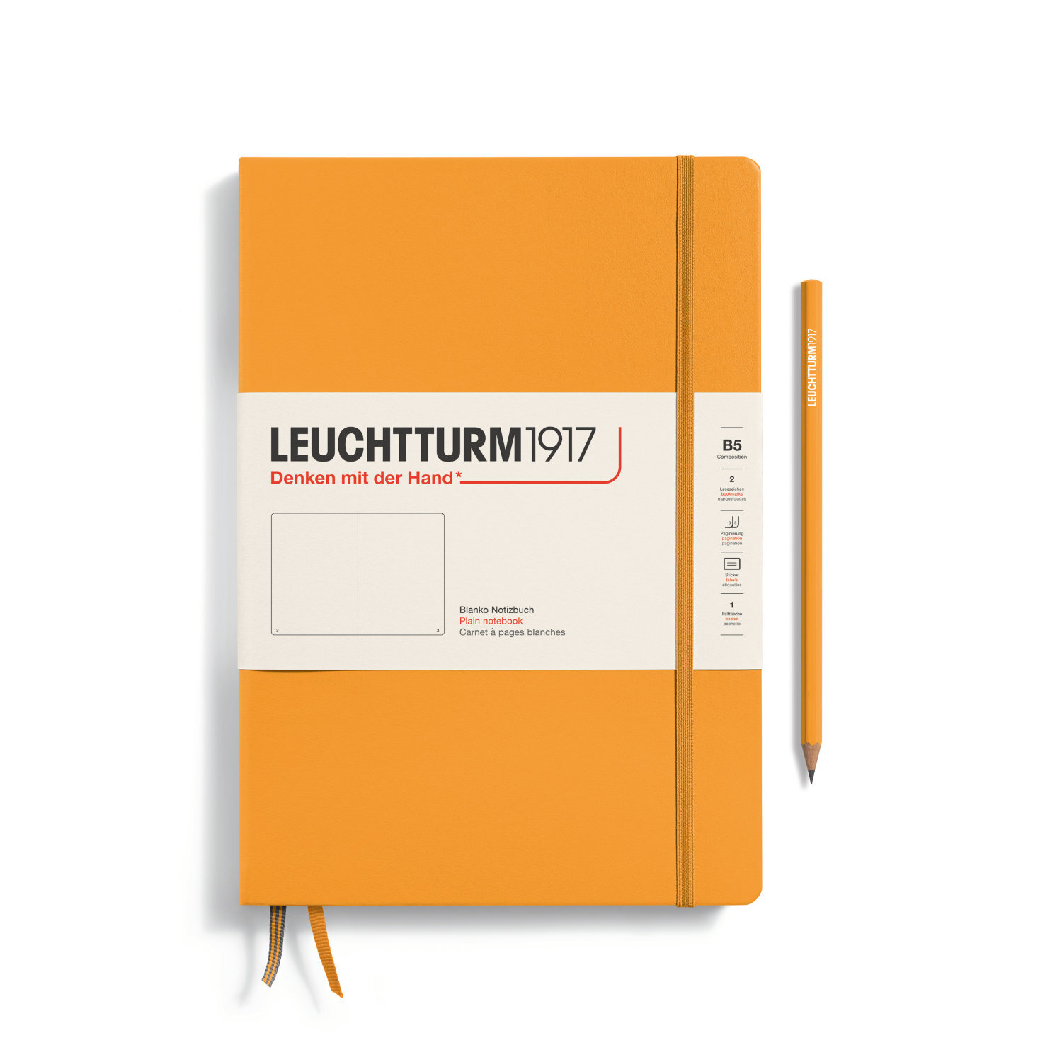 Notizbuch Composition blanko HardcoverB5 in leuchtendem Orange von LEUCHTTURM1917, ideal für kreative Notizen.