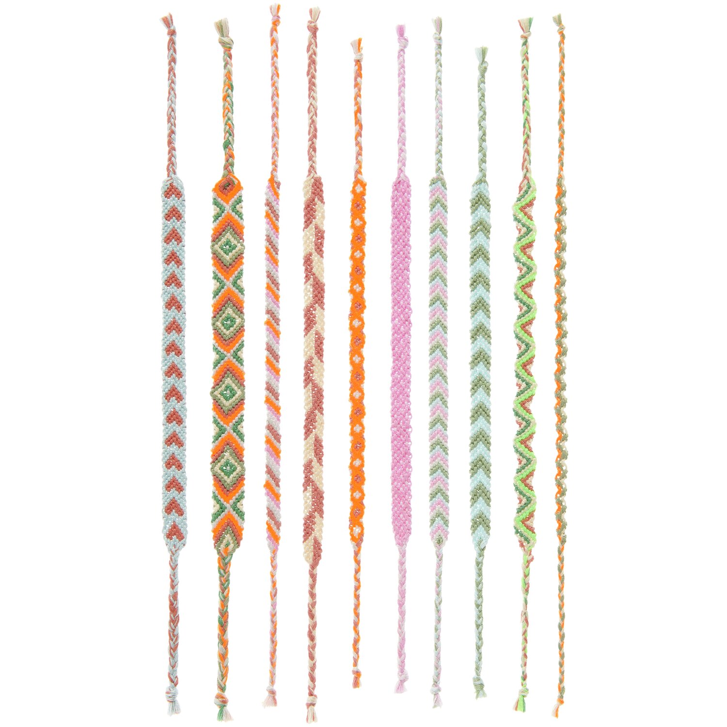 DIY Freundschaftsarmbänder Set Neon Mix Colours: Bunte, handgefertigte Armbänder in leuchtenden Mustern. Ideal für kreative Geschenke.