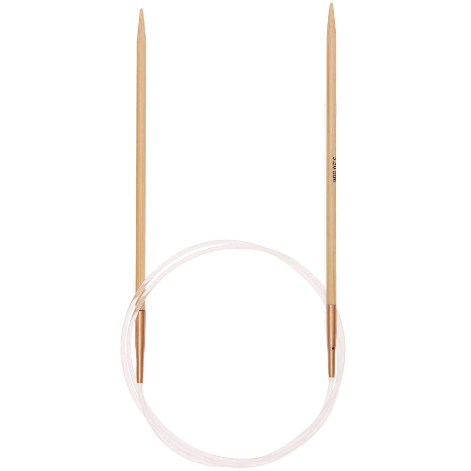 Baby Merino Rundstricknadel 80cm Bambus von Rico Design, ideal für feine Strickarbeiten.