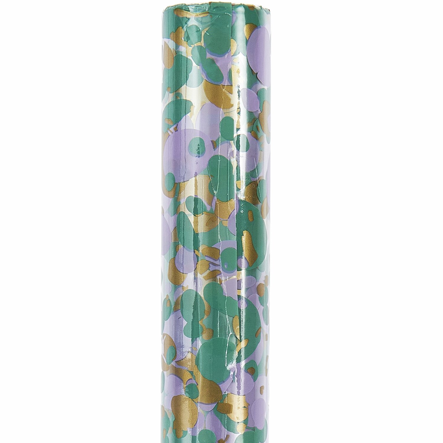 Paper Poetry Geschenkfolie Marmorierung, bunte Folie mit grün-lila Muster, 0,7x2m, ideal zum stilvollen Verpacken von Geschenken.