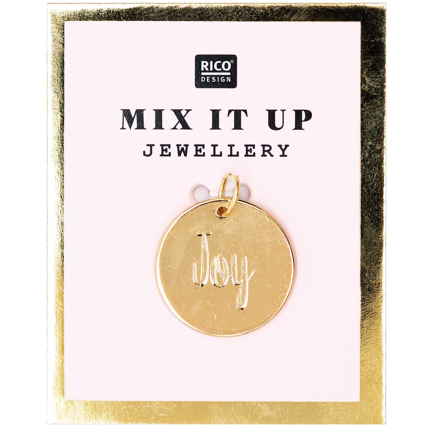 Mix it Up - Jewellery Anhänger Scheibe Joy gold Ø17mm von Rico Design