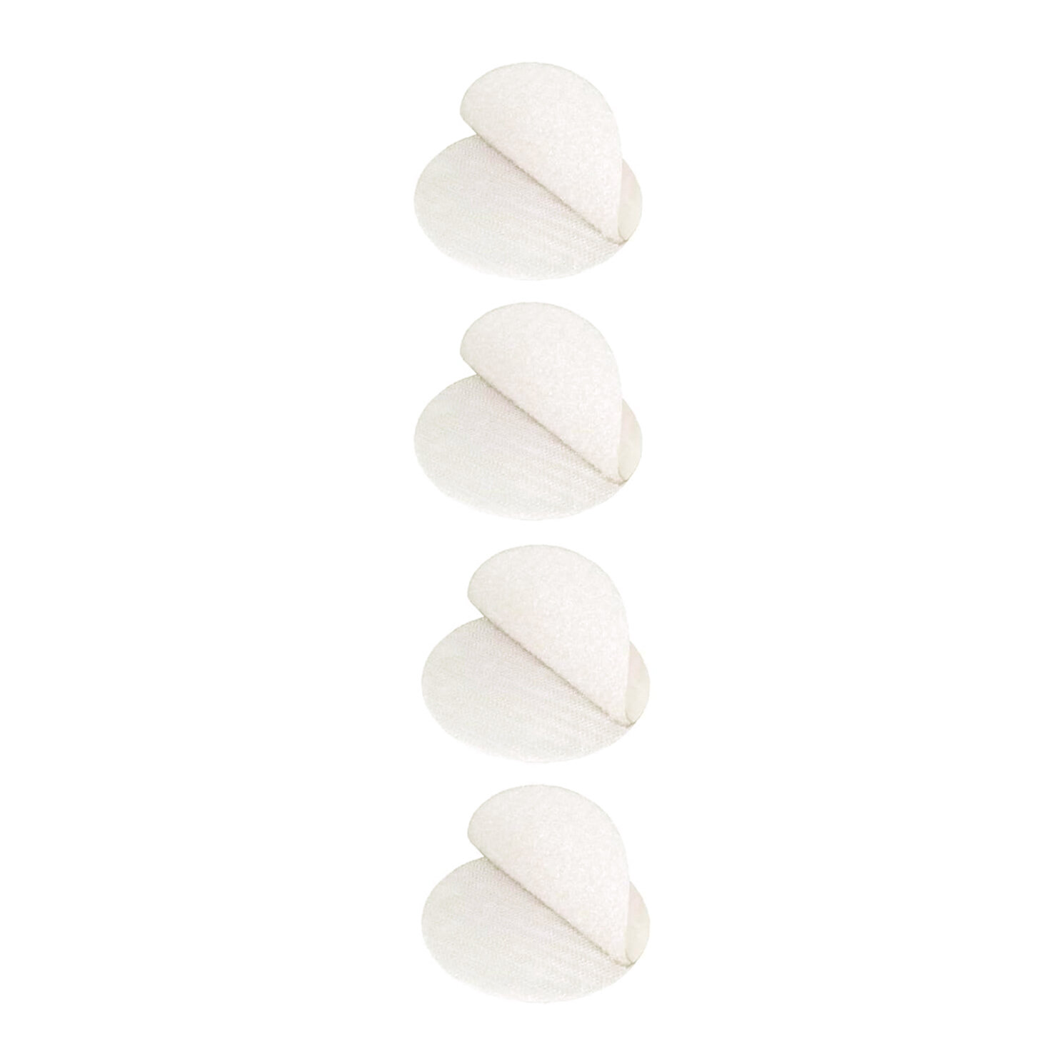 Klettpunkte selbstklebend weiß 16mm von Rico Design, runde Haftverschlüsse mit aufgeklappter Seite, ideal zum unsichtbaren Fixieren von Deko oder Bastelprojekten