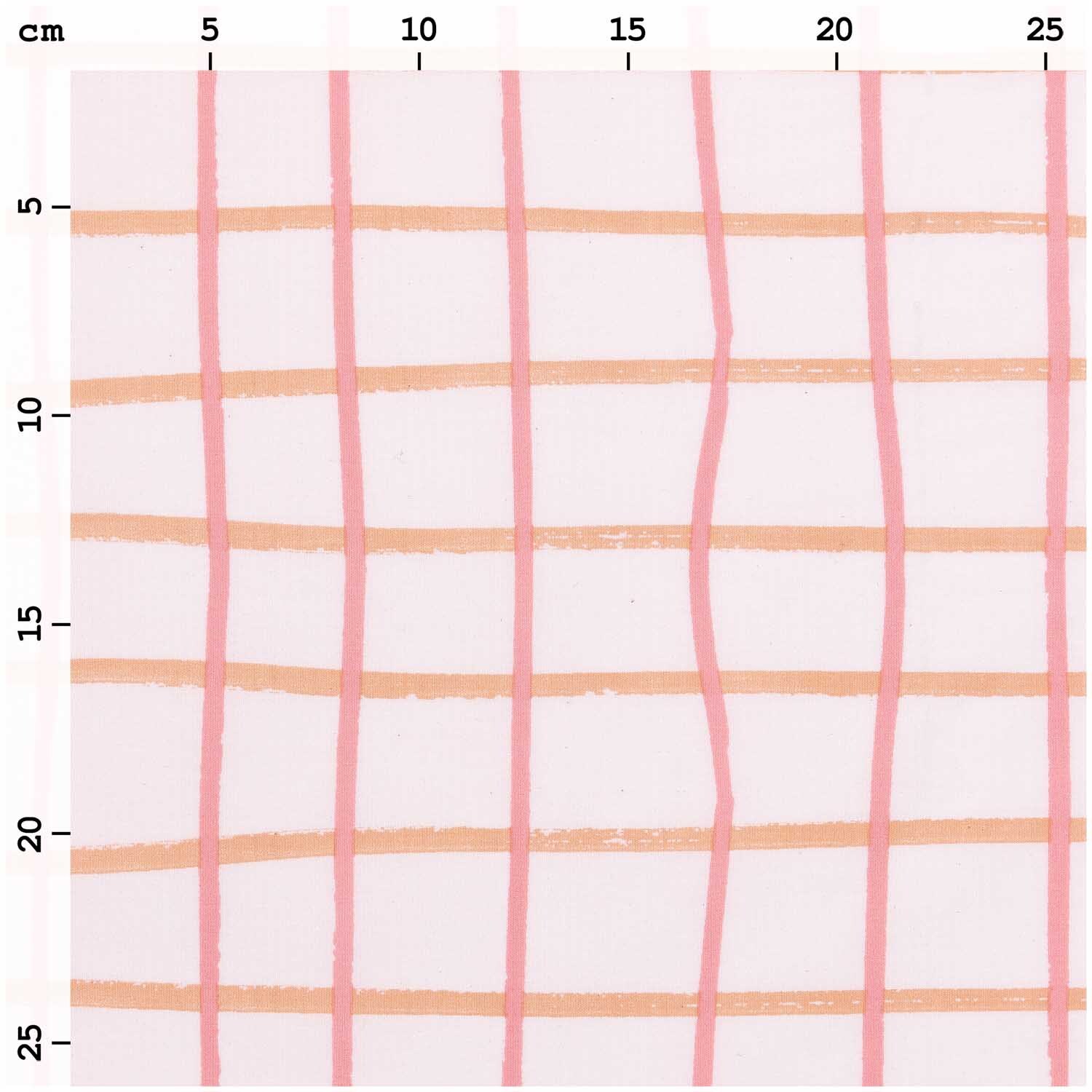 Druckstoff Crafted Nature kariert rosa 50x140cm von Rico Design zeigt ein rosa kariertes Muster.