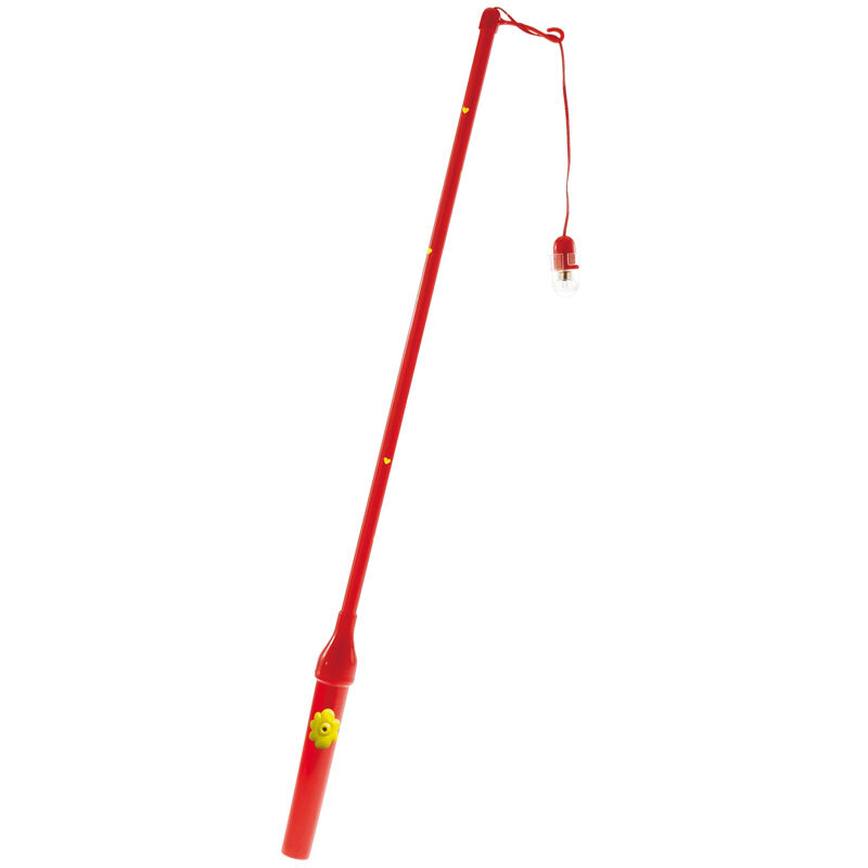 Laternenstab elektrisch mit Herzen rot 50cm, leuchtend rot mit gelben Akzenten, ideal für stimmungsvolle Beleuchtung.