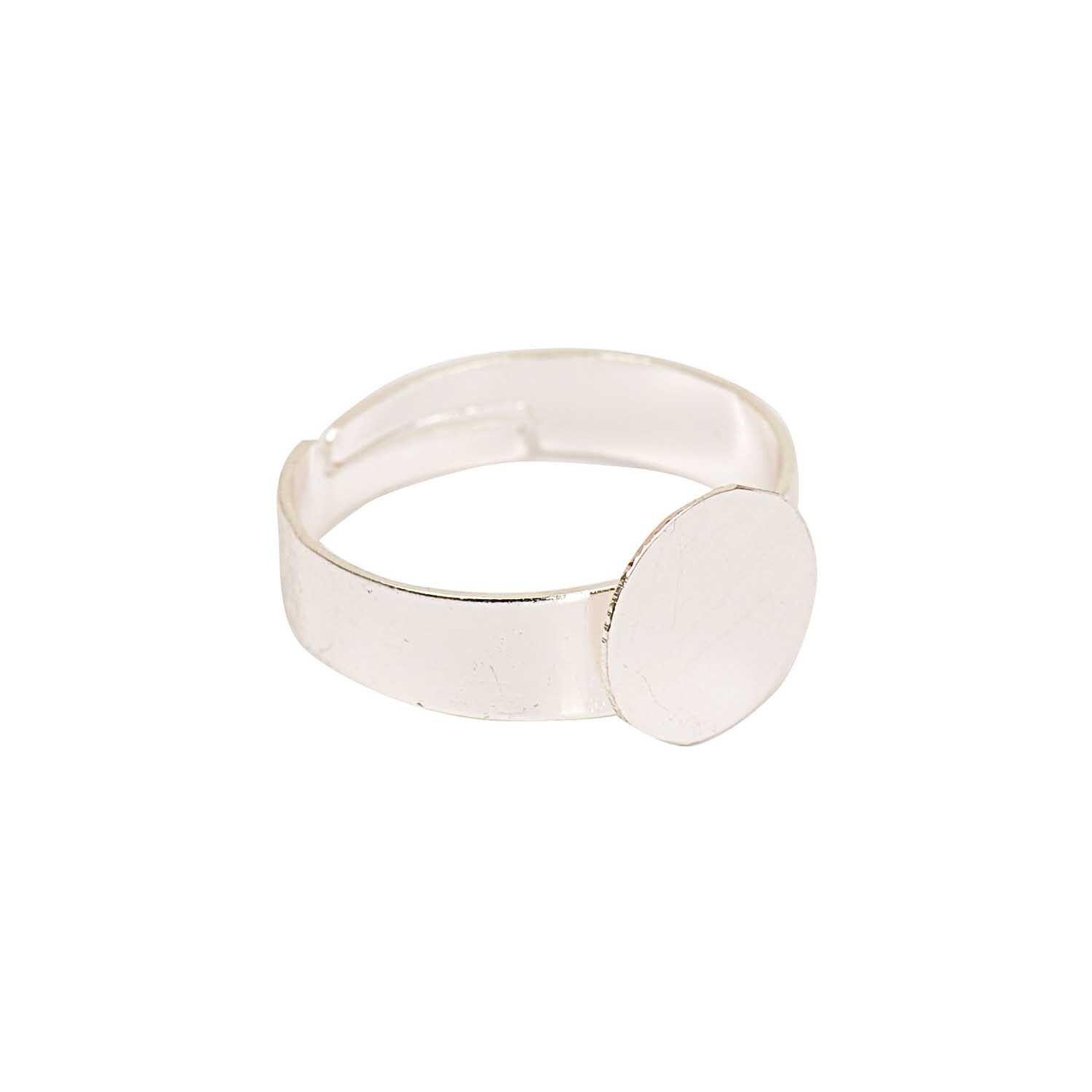 Ring zum Kleben mittel, größenverstellbar, in Silber von Rico Design. Schlichter, eleganter Look.