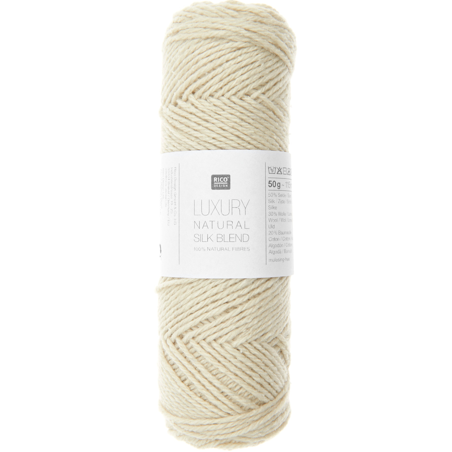 Luxury Natural Silk Blend Strickset Shirt Modell 22 aus Made by Me Nr. 18. Cremefarbenes Garn von Rico Design, 50g, 115m.