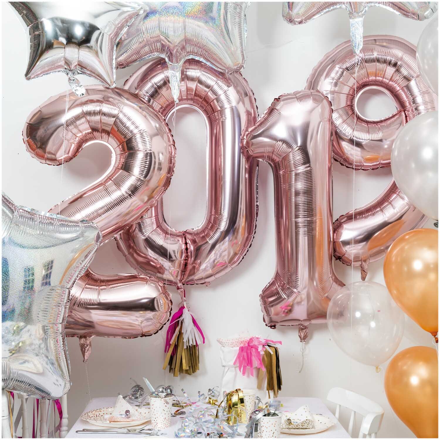Folienballon Zahl rosa 86cm von Rico Design