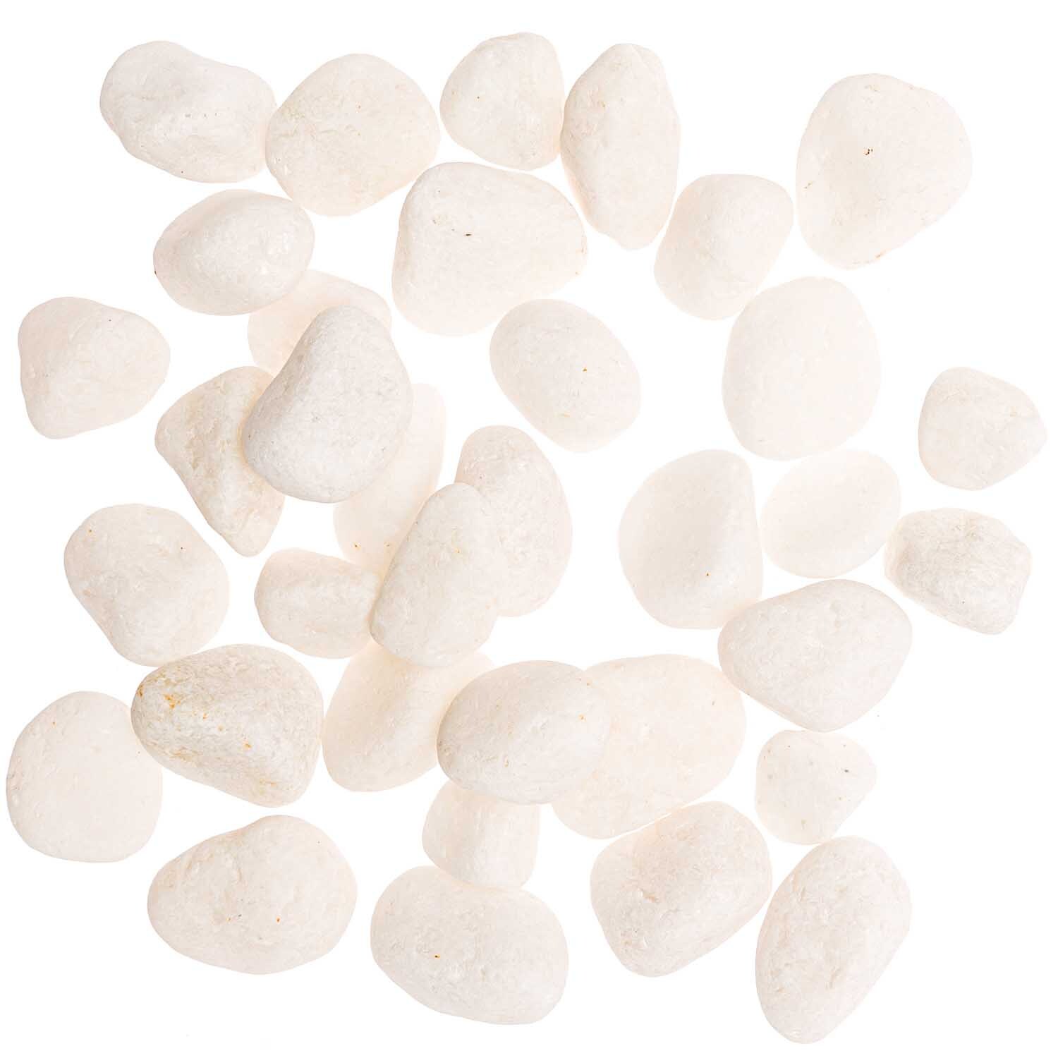 Flusskiesel natur 1000g: Weiße, glatte Kieselsteine, ideal für Dekorationen, von idee. Creativmarkt.