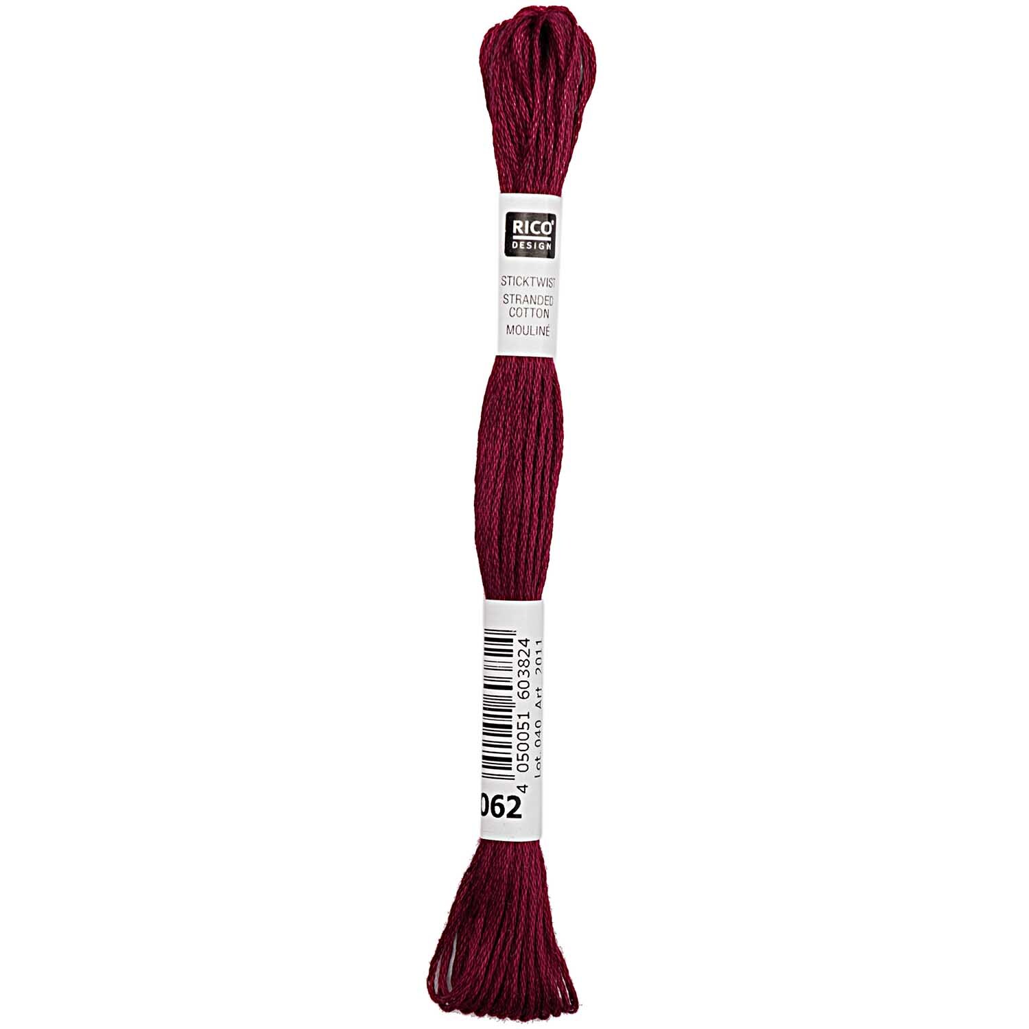 Sticktwist 8m von Rico Design in tiefem Rot, ideal für Stickprojekte. Hochwertiges Garn für kreative Handarbeiten.
