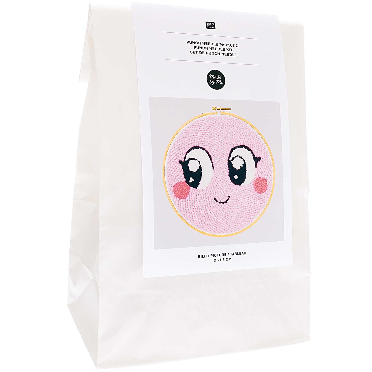 Punch Needle Packung Loco Loco Gesicht rosa inkl. Punch Needle von Rico Design