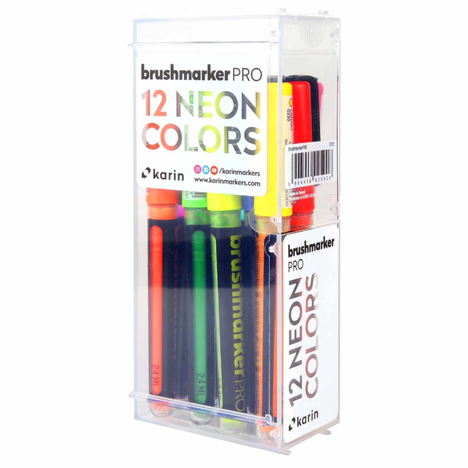 Brushmarker PRO Neon Colors Set 12 Farben von Karin K.T.Skalscy KARIN 