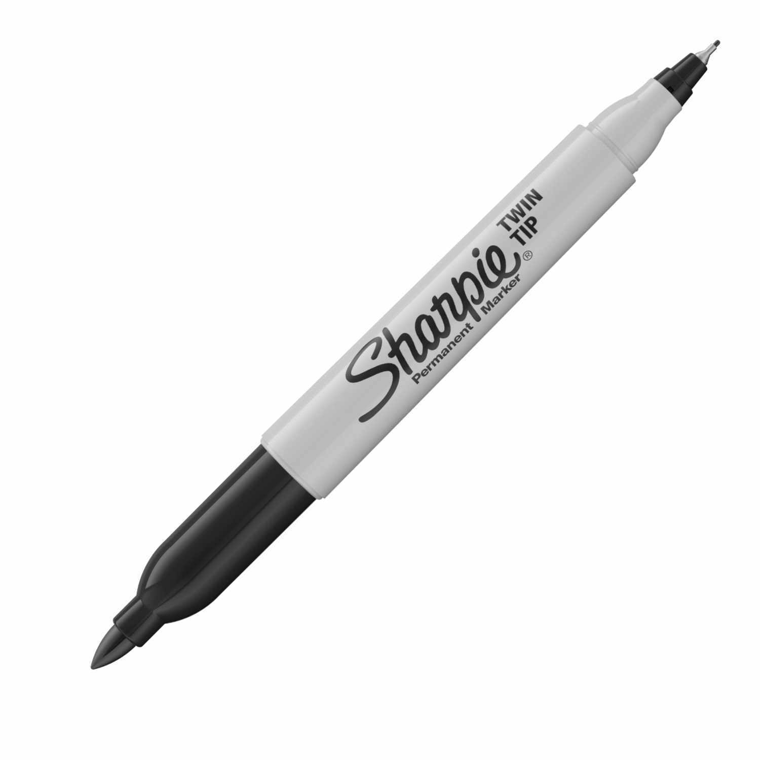 Twin Tip Permanentmarker mit 2 Spitzen 0,9mm & 0,5mm Farbe Schwarz von Newell Europe