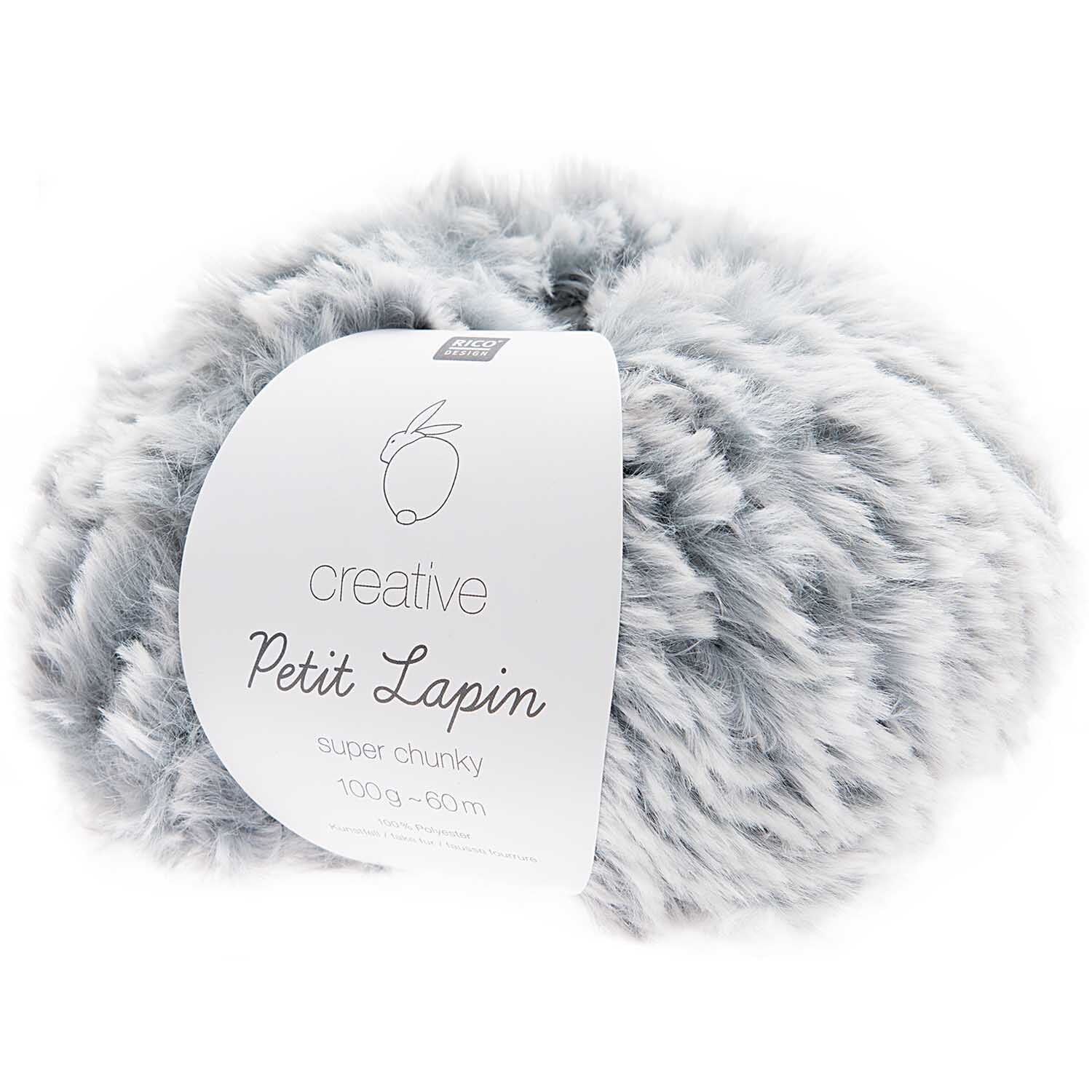 Creative Petit Lapin Super Chunky Wolle in Blau von Rico Design, 100g Knäuel, flauschig und voluminös.