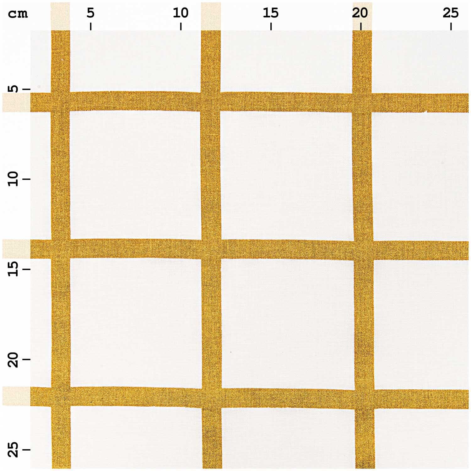 Stoff Karo groß Karo weiß-gold 140cm von Rico Design