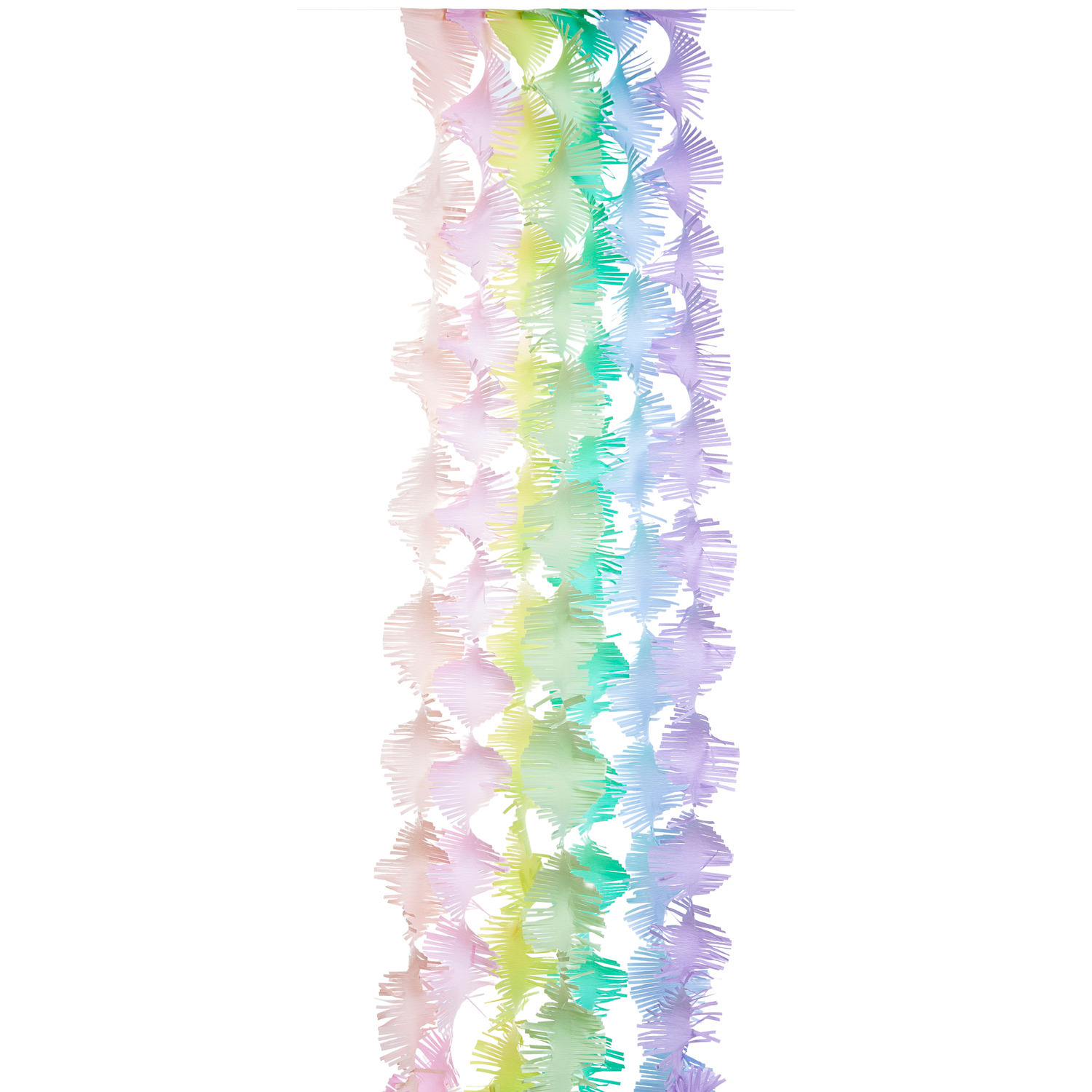 Krepp-Girlande gedreht Regenbogen Pastell Mix von Rico Design, 17,5cmx3m, 7 Stück. Bunte, gedrehte Girlande in Pastelltönen.