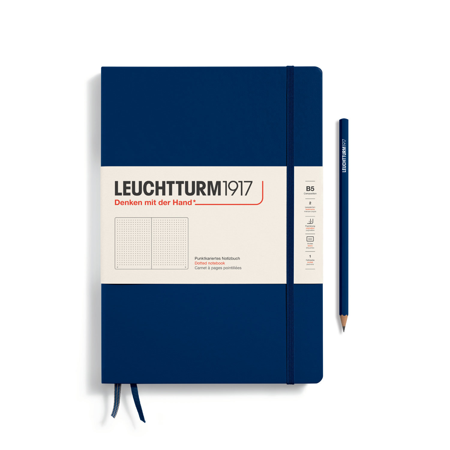 Notizbuch Composition dotted Hardcover B5 in Marine von LEUCHTTURM1917, ideal für Notizen.