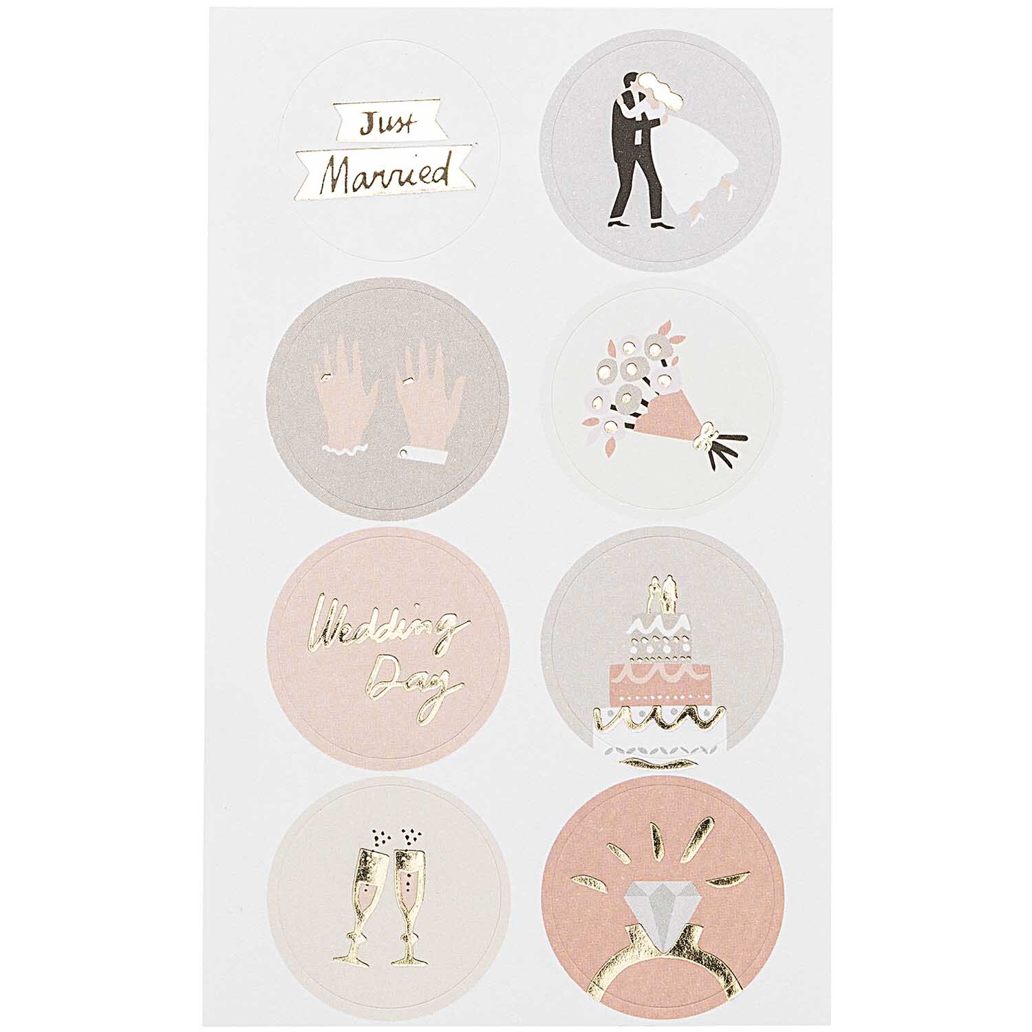 Paper Poetry Sticker Hochzeit rund 4 Blatt von Rico Design