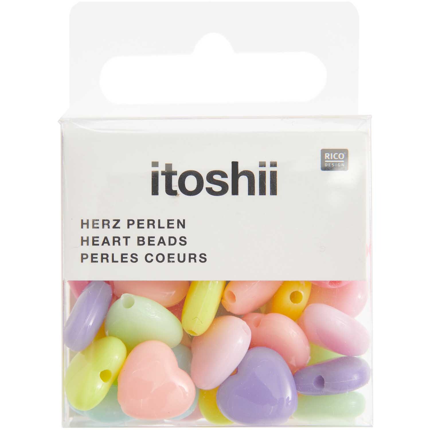 itoshii Herz Perlen pastell 12x11x5mm 35 Stück von Rico Design