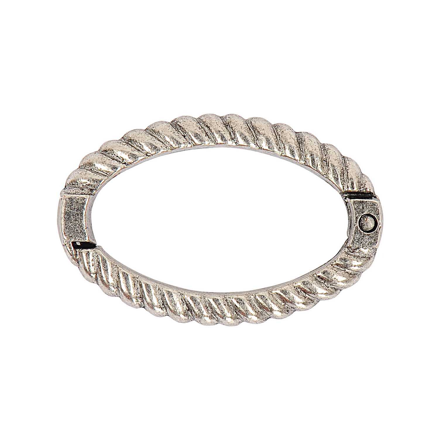 Kettenverkürzer 23x15mm von Rico Design in Silber, oval mit gedrehtem Muster, ideal für Schmuckanpassungen.