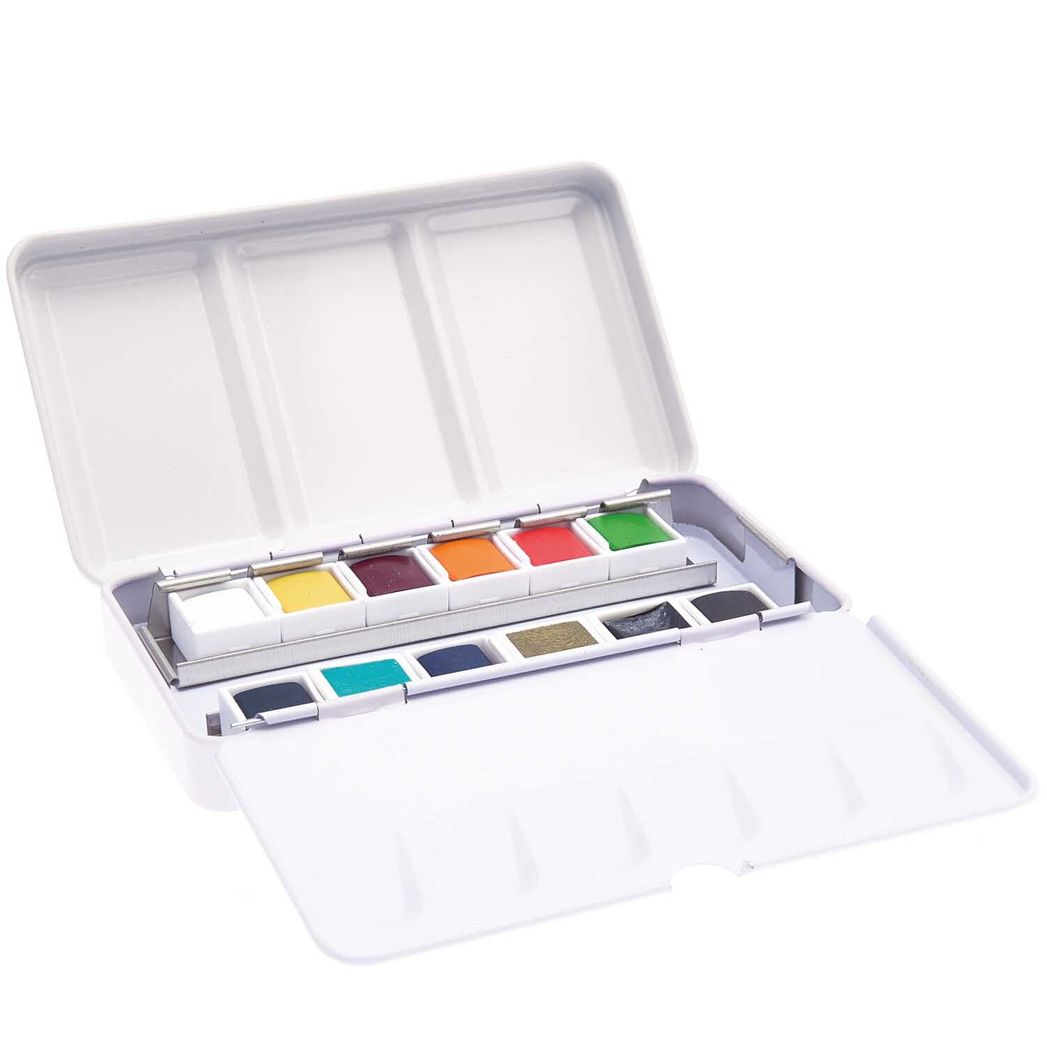 ART Essential Aquarellfarben Rainbow Colours, 12 Farben in einer weißen Box von Rico Design. Ideal für kreative Malprojekte.